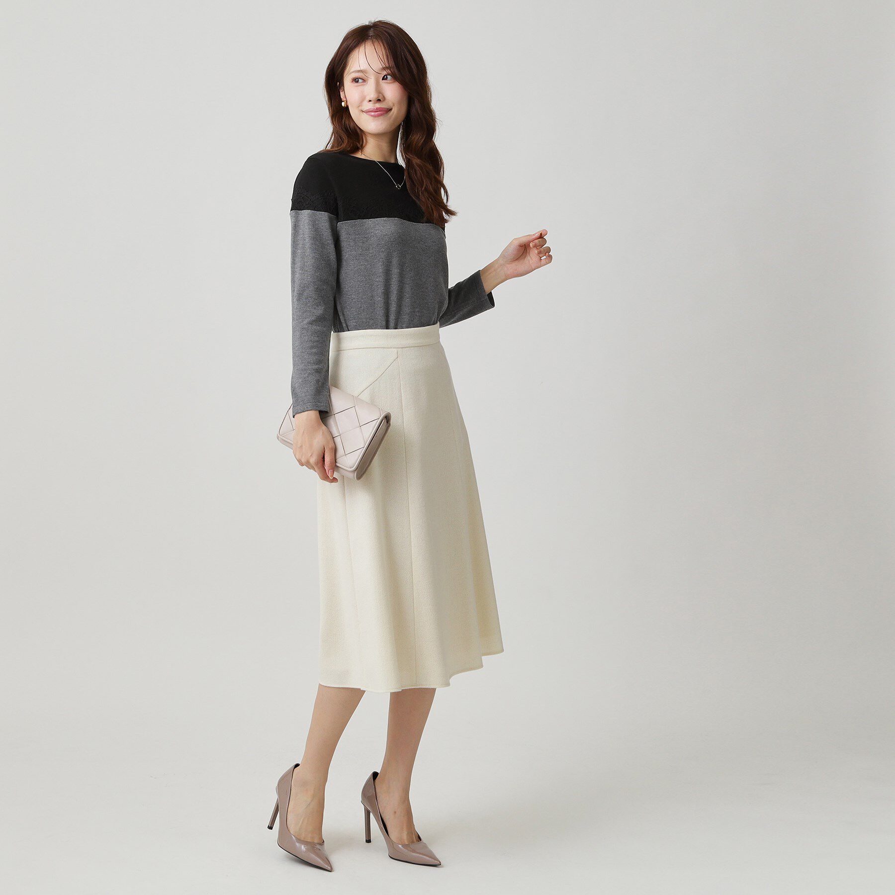 COUP DE CHANCE「【手洗い可】カラーブロック レースニット」|ニット・セーター|