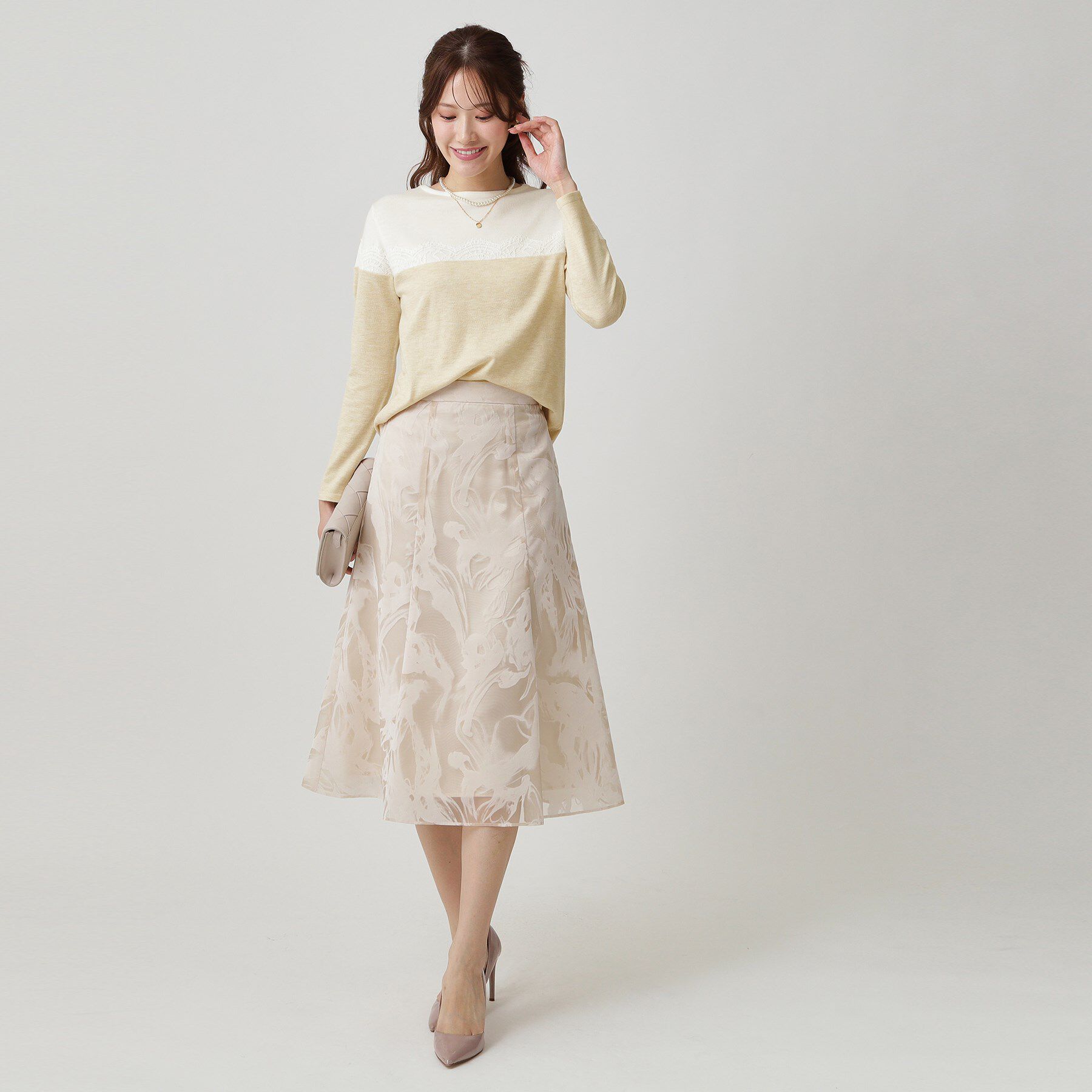 COUP DE CHANCE「【手洗い可】カラーブロック レースニット」|ニット・セーター|