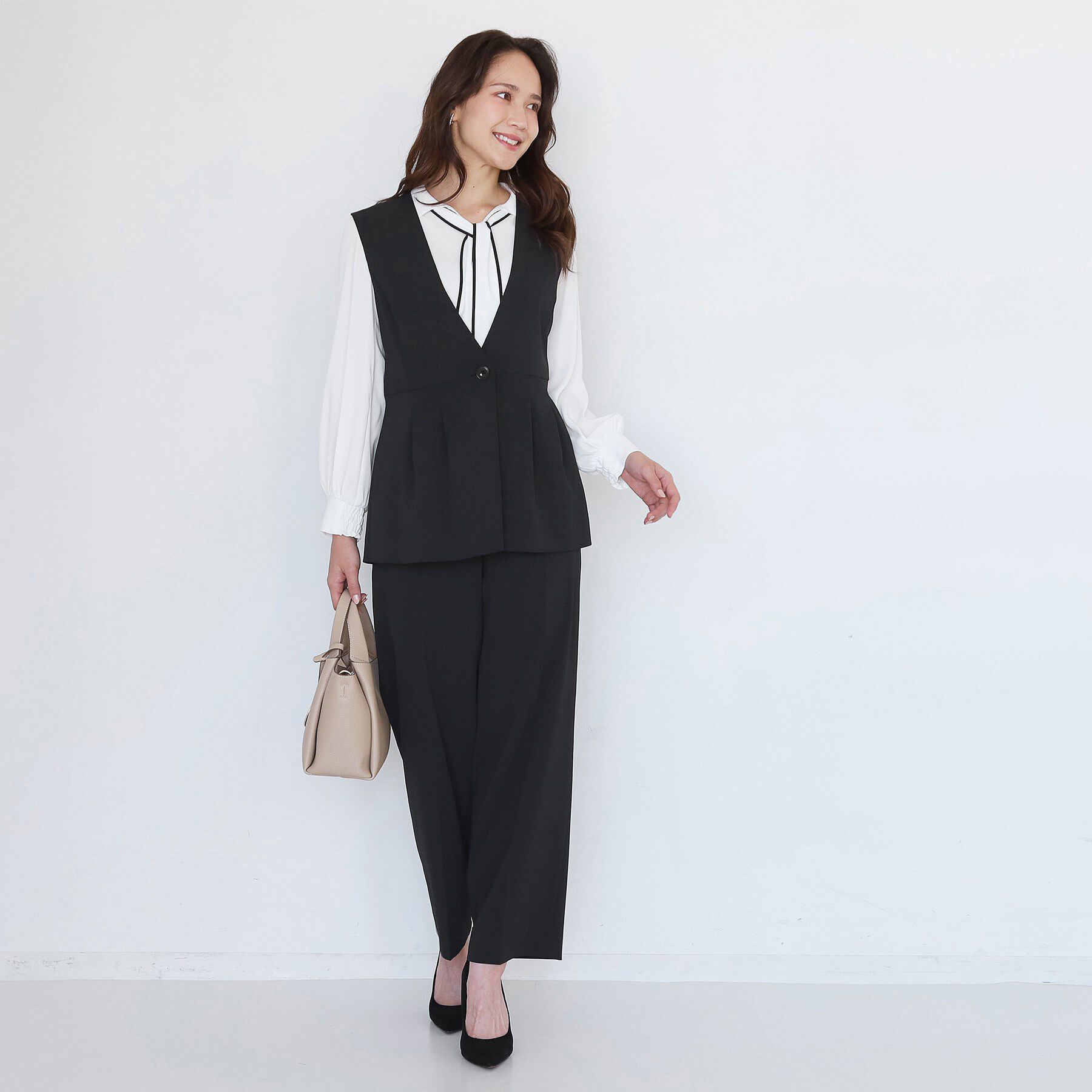 COUP DE CHANCE「【手洗い可／日本製／伸縮性／セットアップ可】カラーレスのジレ」|ベスト・ジレ|