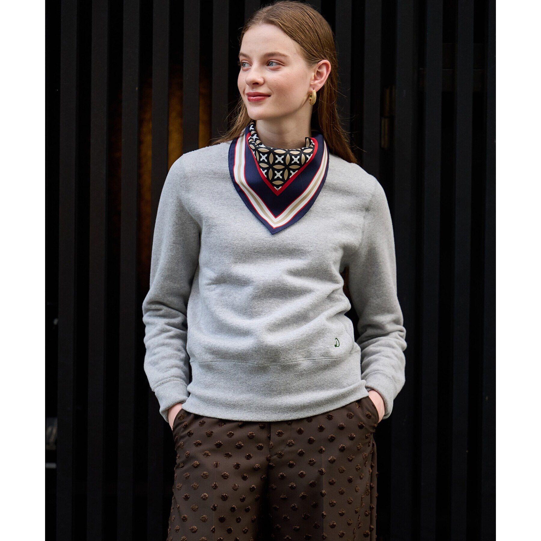 DRESSTERIOR「オーバーラップサークルシルクスカーフ」|バンダナ・スカーフ|