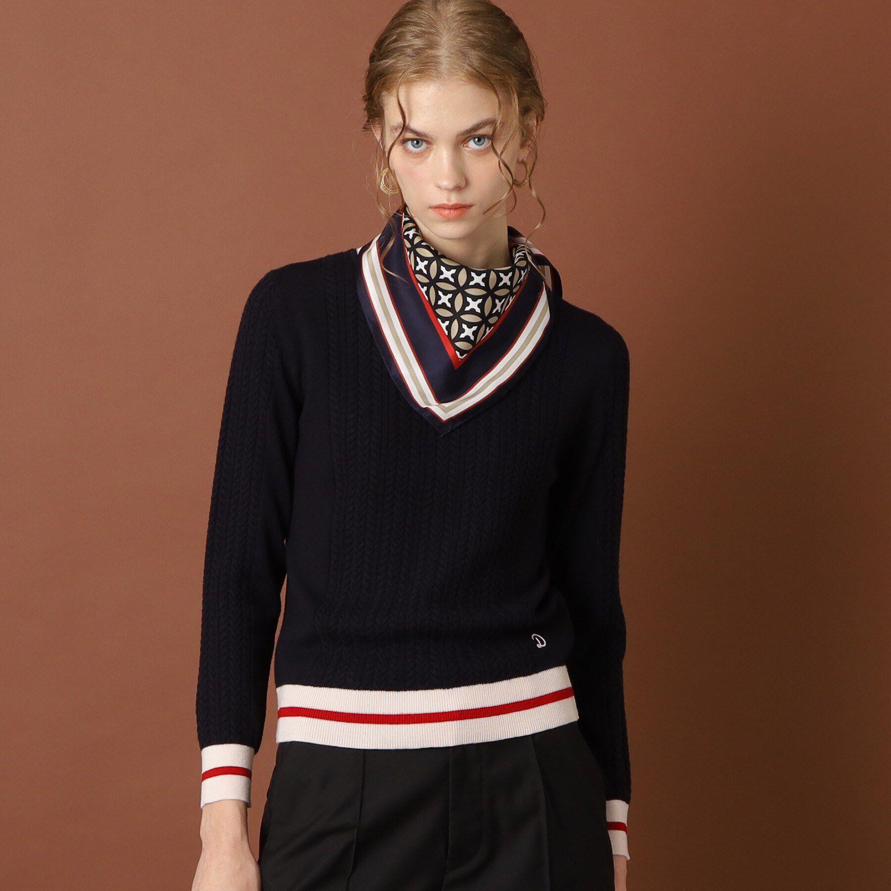 DRESSTERIOR「オーバーラップサークルシルクスカーフ」|バンダナ・スカーフ|