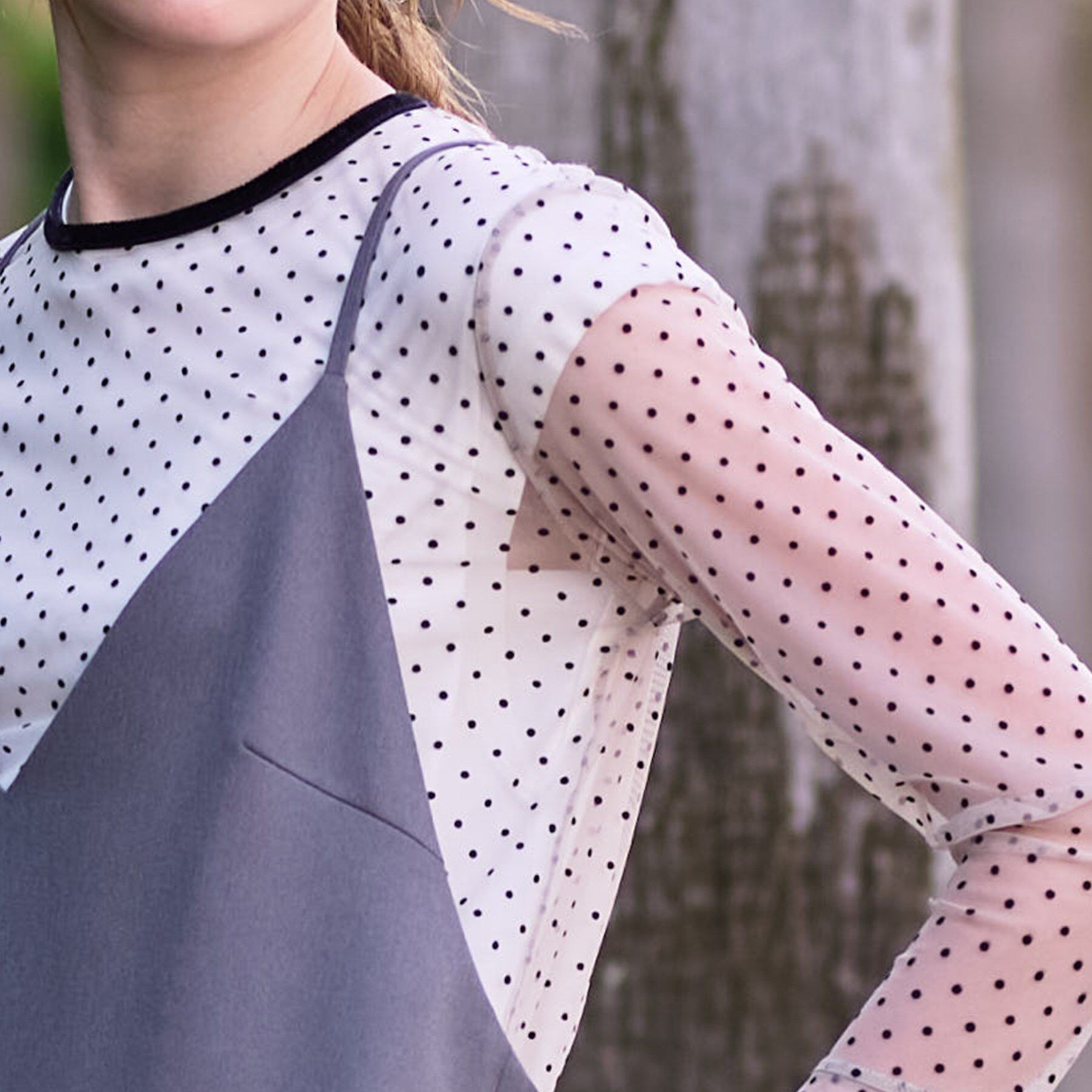 DRESSTERIOR「【洗える/シアー素材】シアードットベルスリーブカットソー」|Tシャツ・カットソー|