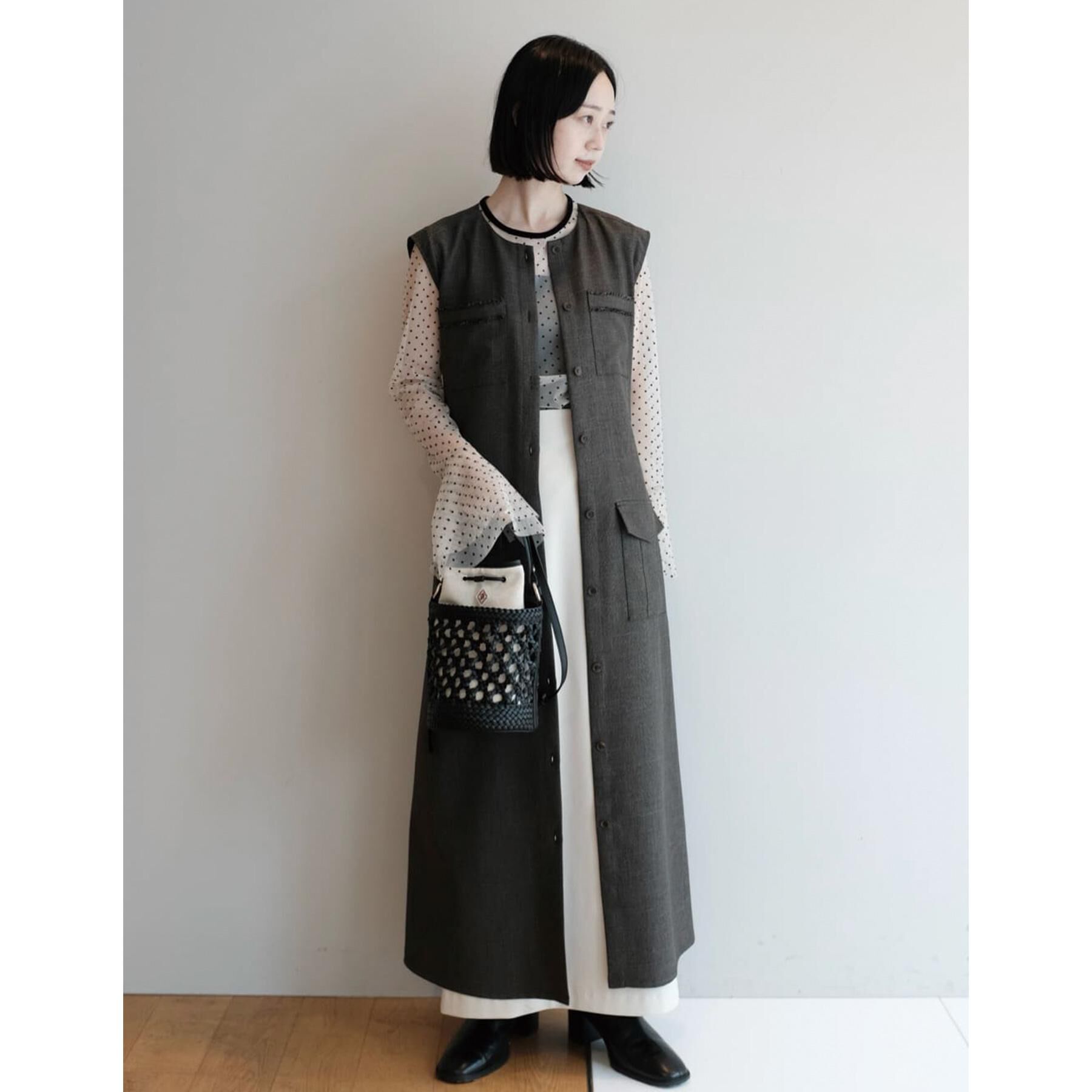 DRESSTERIOR「【洗える/シアー素材】シアードットベルスリーブカットソー」|Tシャツ・カットソー|