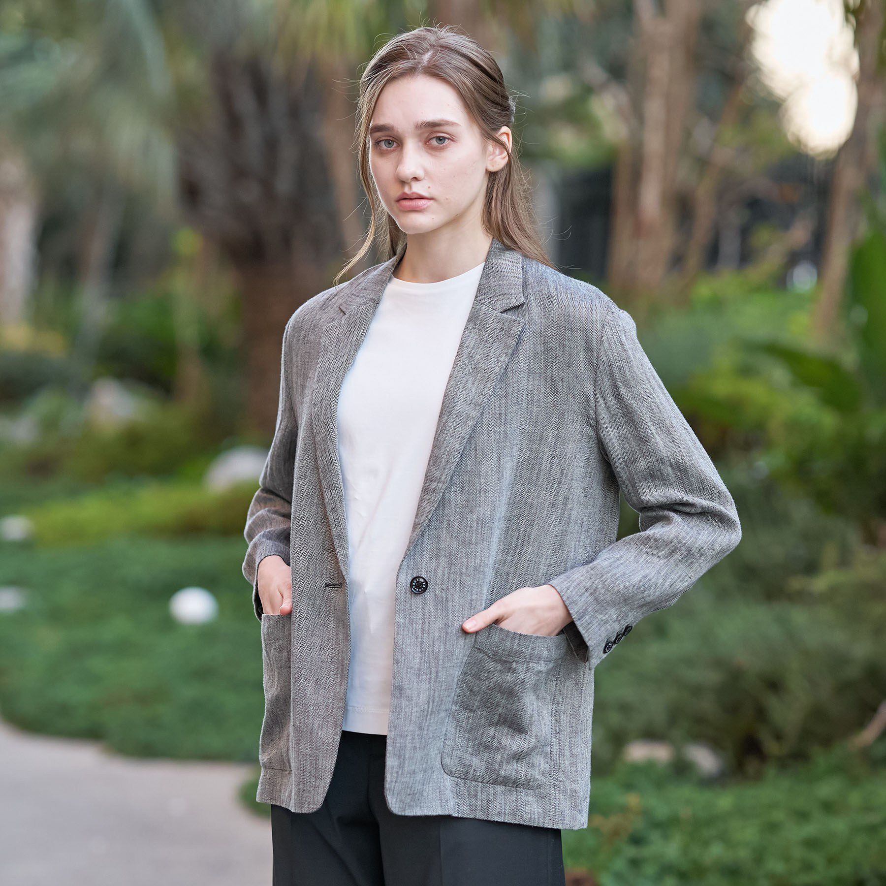 DRESSTERIOR「ウォッシャブルリネンライトジャケット」|テーラードジャケット|