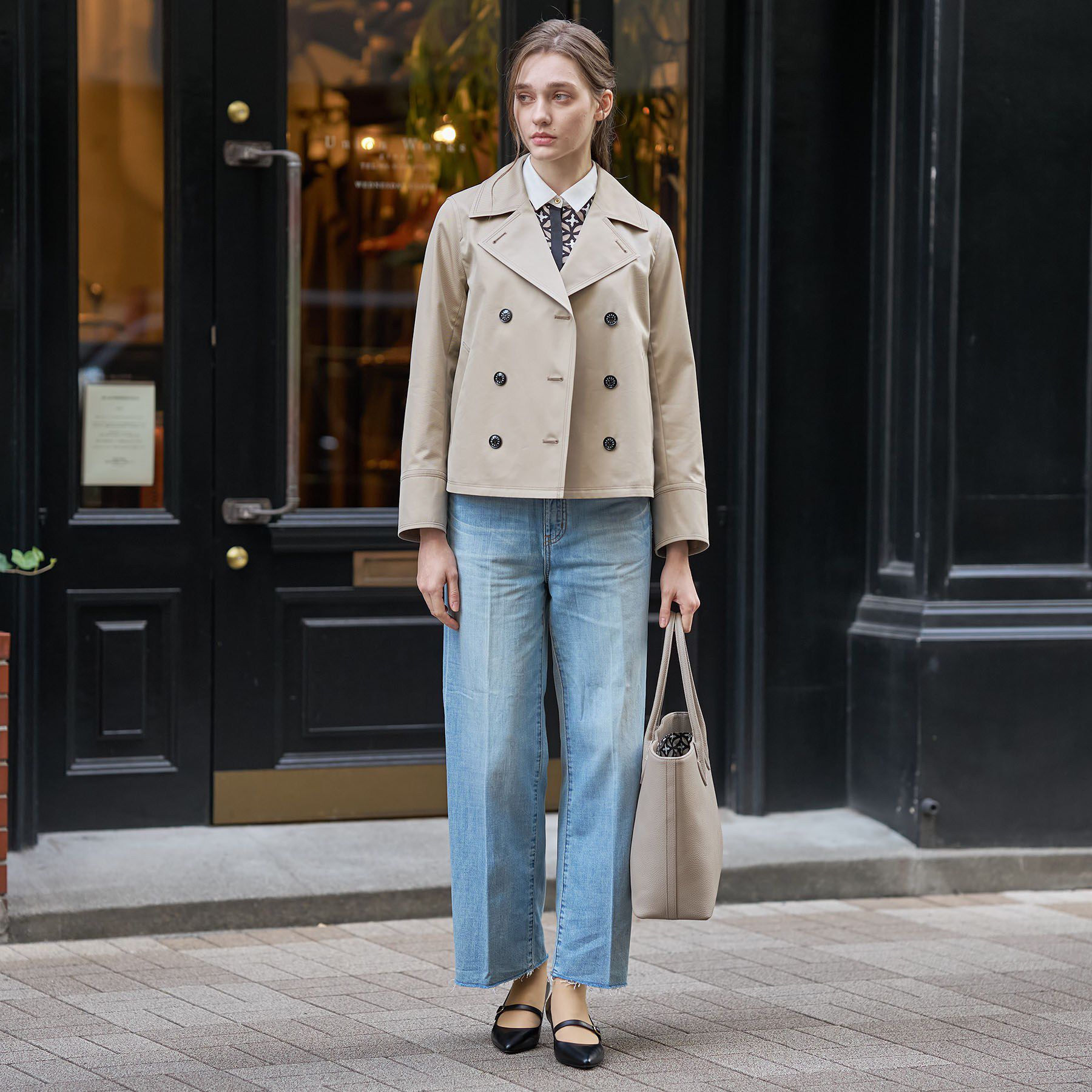 DRESSTERIOR「【撥水素材】Aラインショートトレンチコート」|トレンチコート|