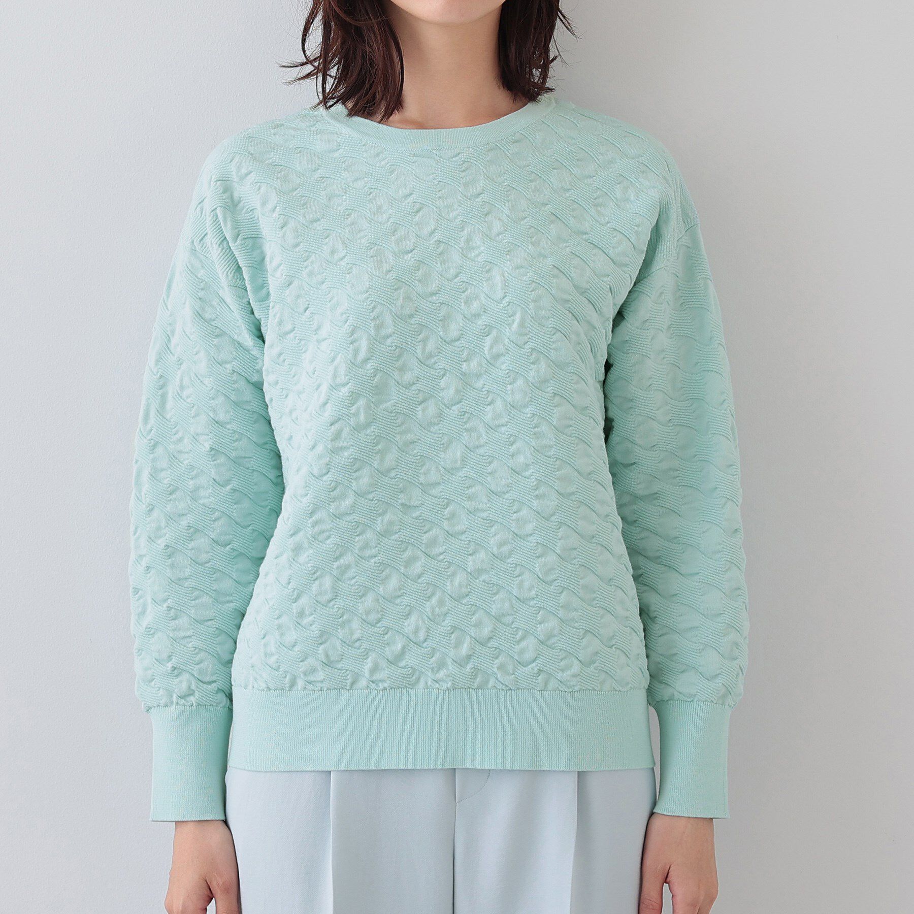 INDIVI「【洗える／コットン混】ふくれジャカードニット」|ニット・セーター|