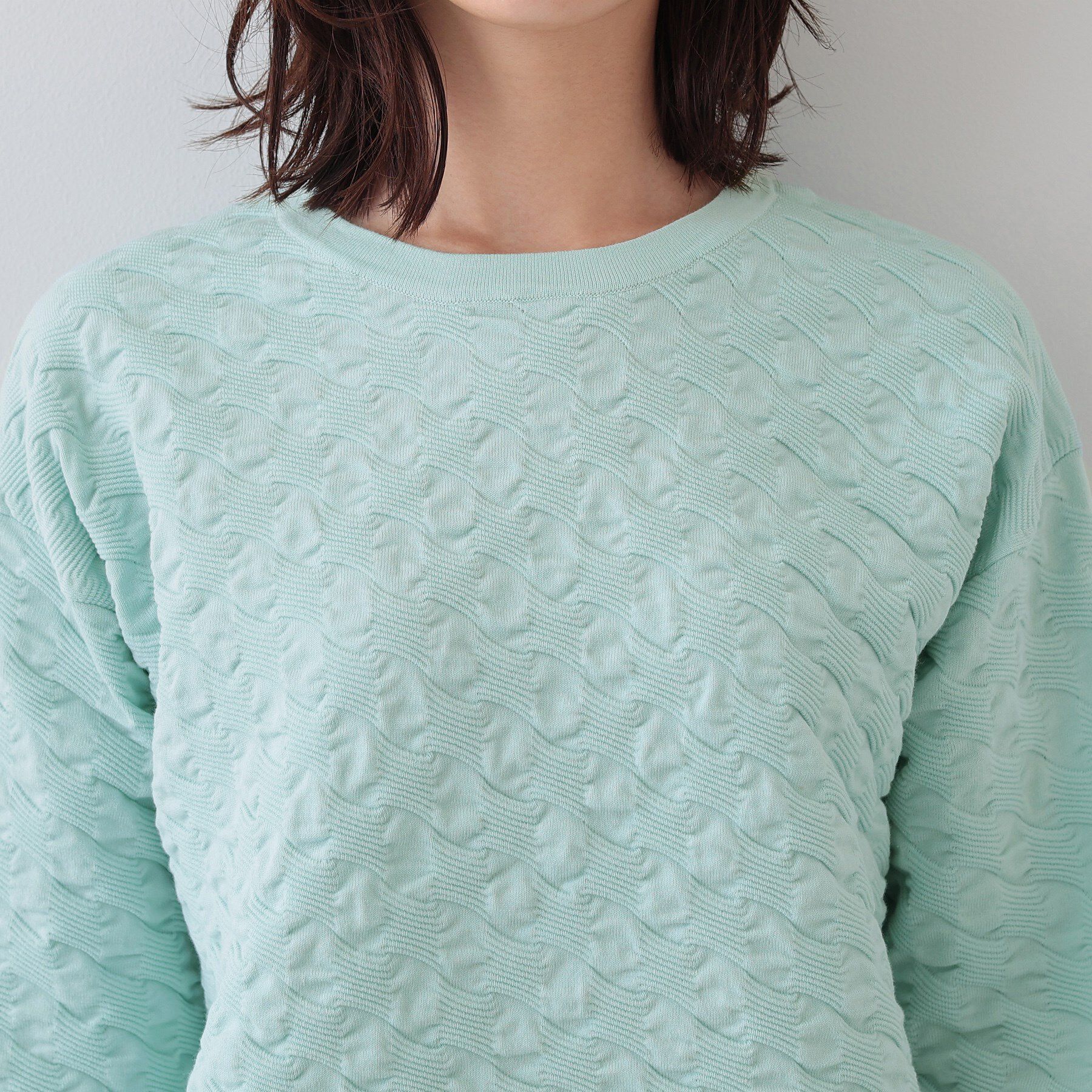 INDIVI「【洗える／コットン混】ふくれジャカードニット」|ニット・セーター|