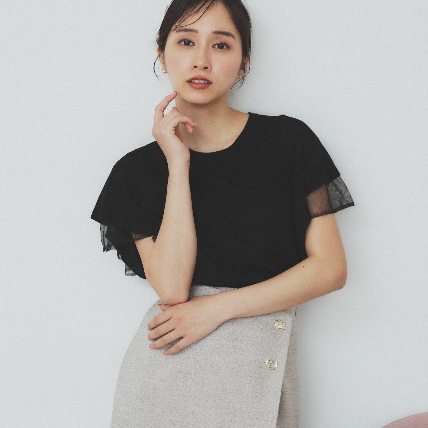 index「ダブルフレアスリーブニット【洗濯機洗い可/抗ピル/UVケア】」|ニット・セーター|