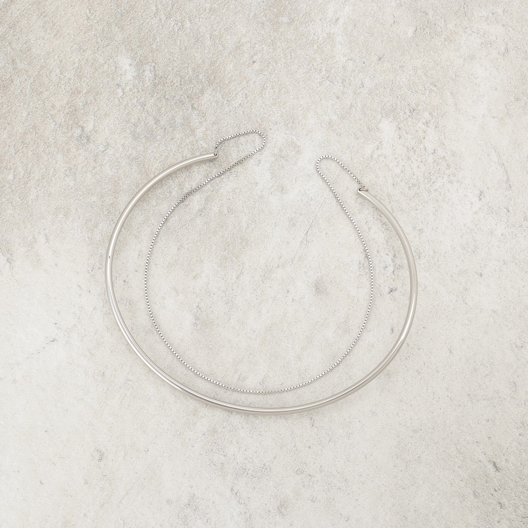 OPAQUE.CLIP「チェーン付きネックカフ」|ネックレス|シルバー(006)