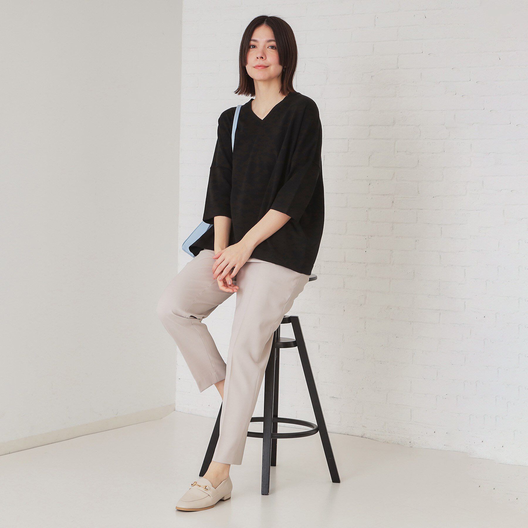 OPAQUE.CLIP「リラクシーワイドVネックニット【洗濯機洗い可】」|ニット・セーター|