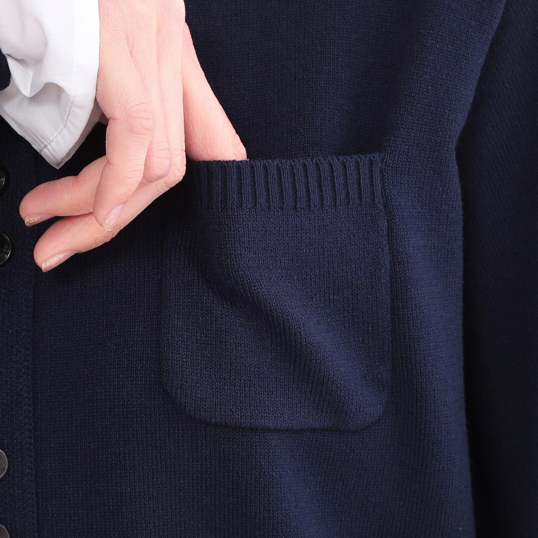 OPAQUE.CLIP「ポロ襟ニットドッキングフレアワンピース【洗濯機OK】」|ワンピース|