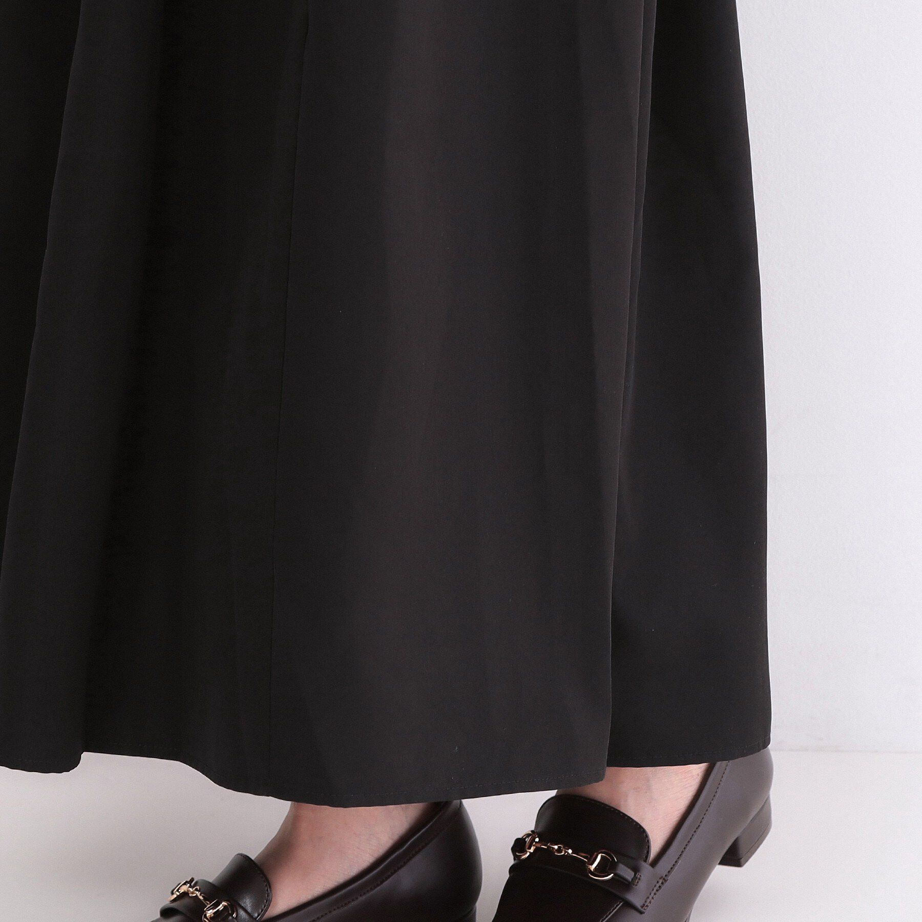 OPAQUE.CLIP「ポロ襟ニットドッキングフレアワンピース【洗濯機OK】」|ワンピース|