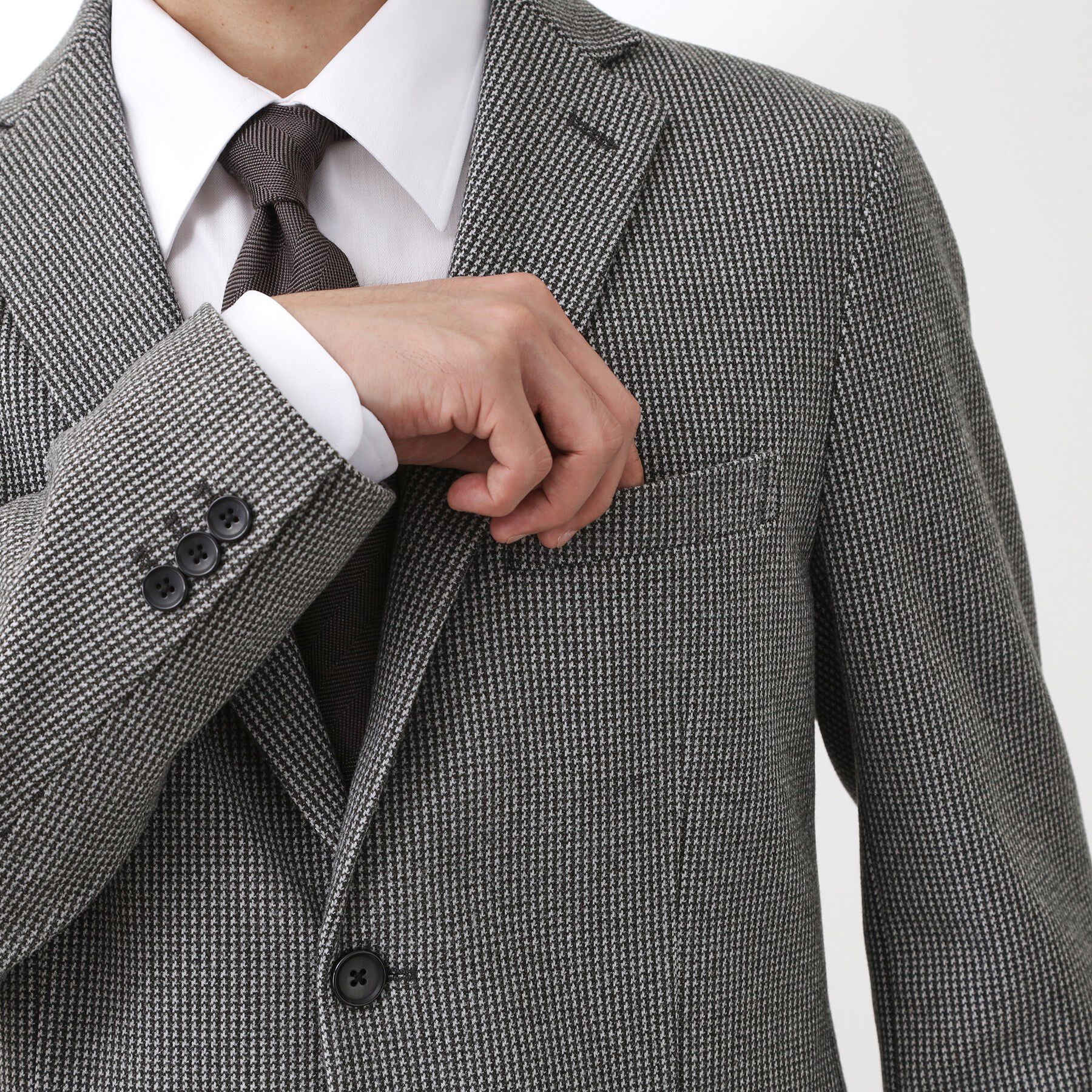 THE SHOP TK「ツイードライクジャージジャケット【セットアップ可／洗濯機OK】」|テーラードジャケット|