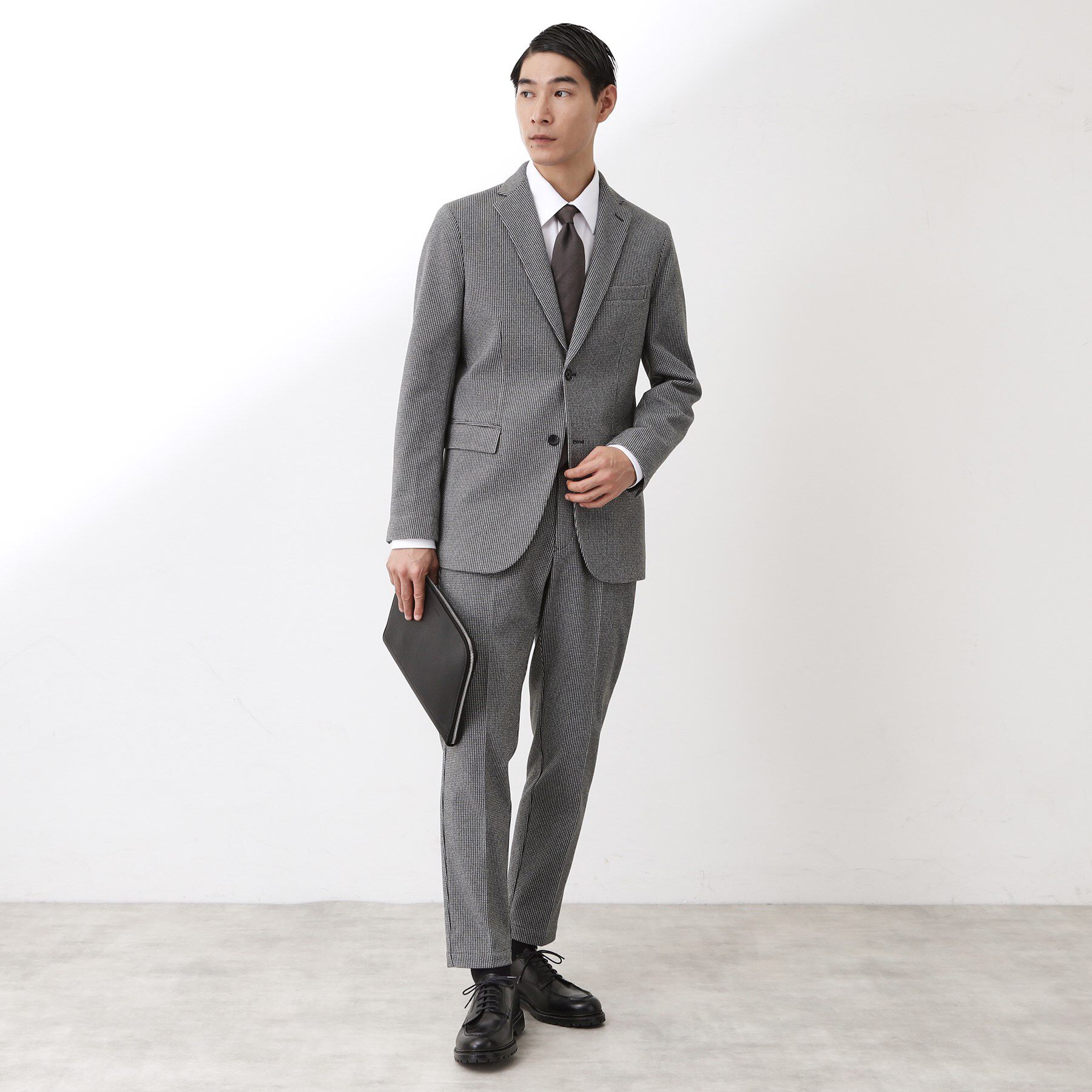 THE SHOP TK「ツイードライクジャージジャケット【セットアップ可／洗濯機OK】」|テーラードジャケット|