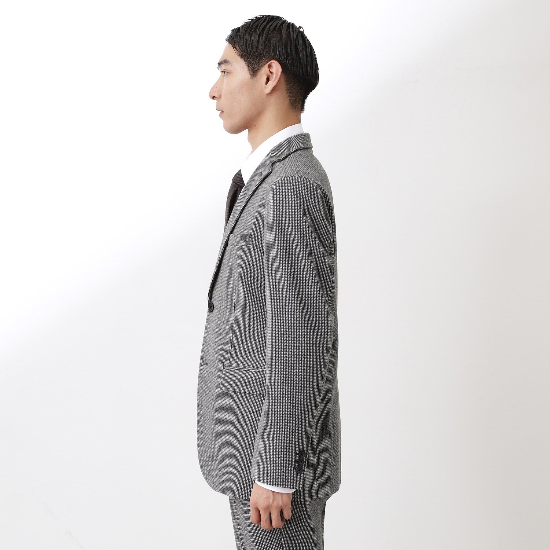 THE SHOP TK「ツイードライクジャージジャケット【セットアップ可／洗濯機OK】」|テーラードジャケット|