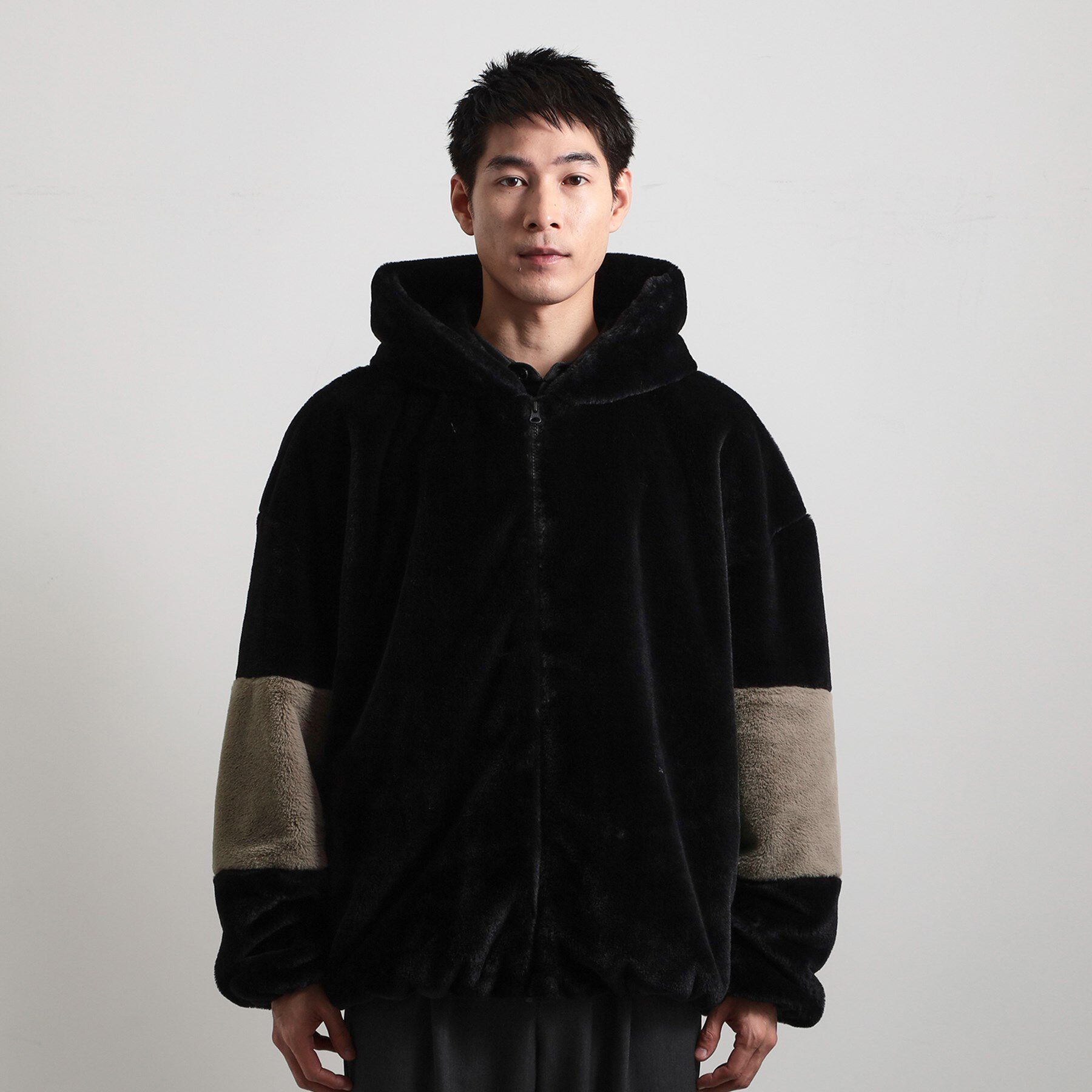 THE SHOP TK「フードフェイクファーブルゾン」|ブルゾン・スタジャン|