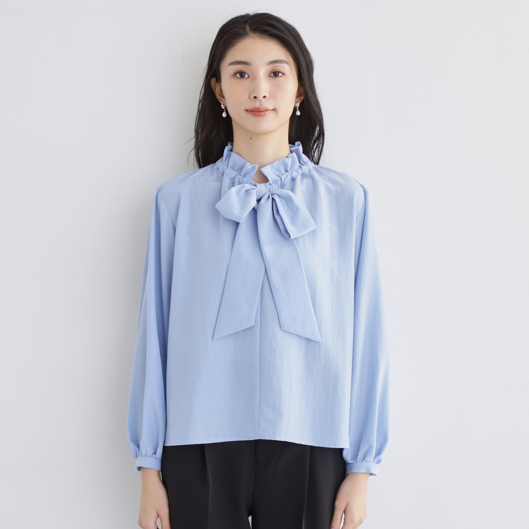 THE SHOP TK「【通勤・セレモニー】ギャザーリボンタイブラウス」|シャツ・ブラウス|