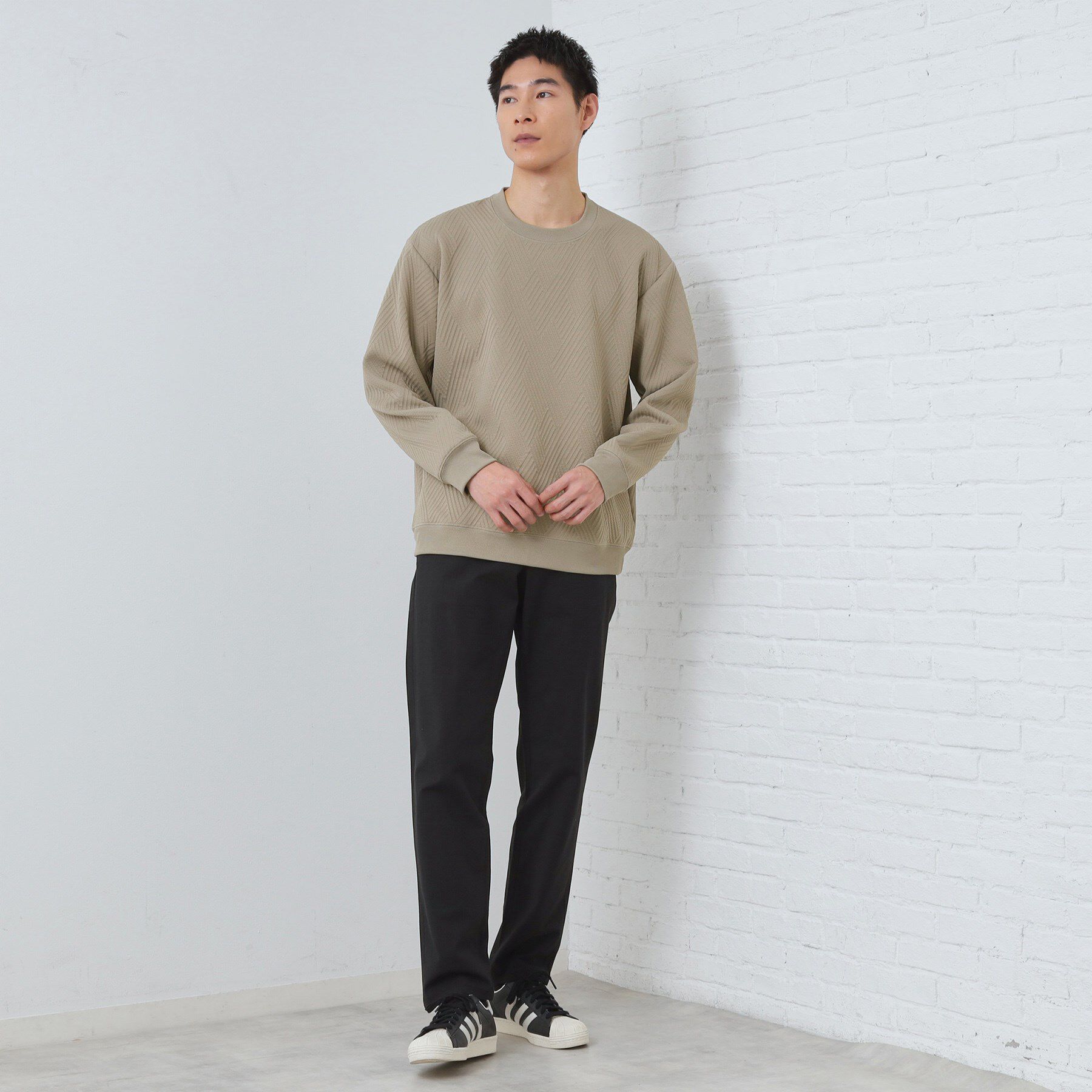 THE SHOP TK「【大人の上品カジュアルに】ふくれキルトスウェット　軽量/洗濯機OK」|パーカー|