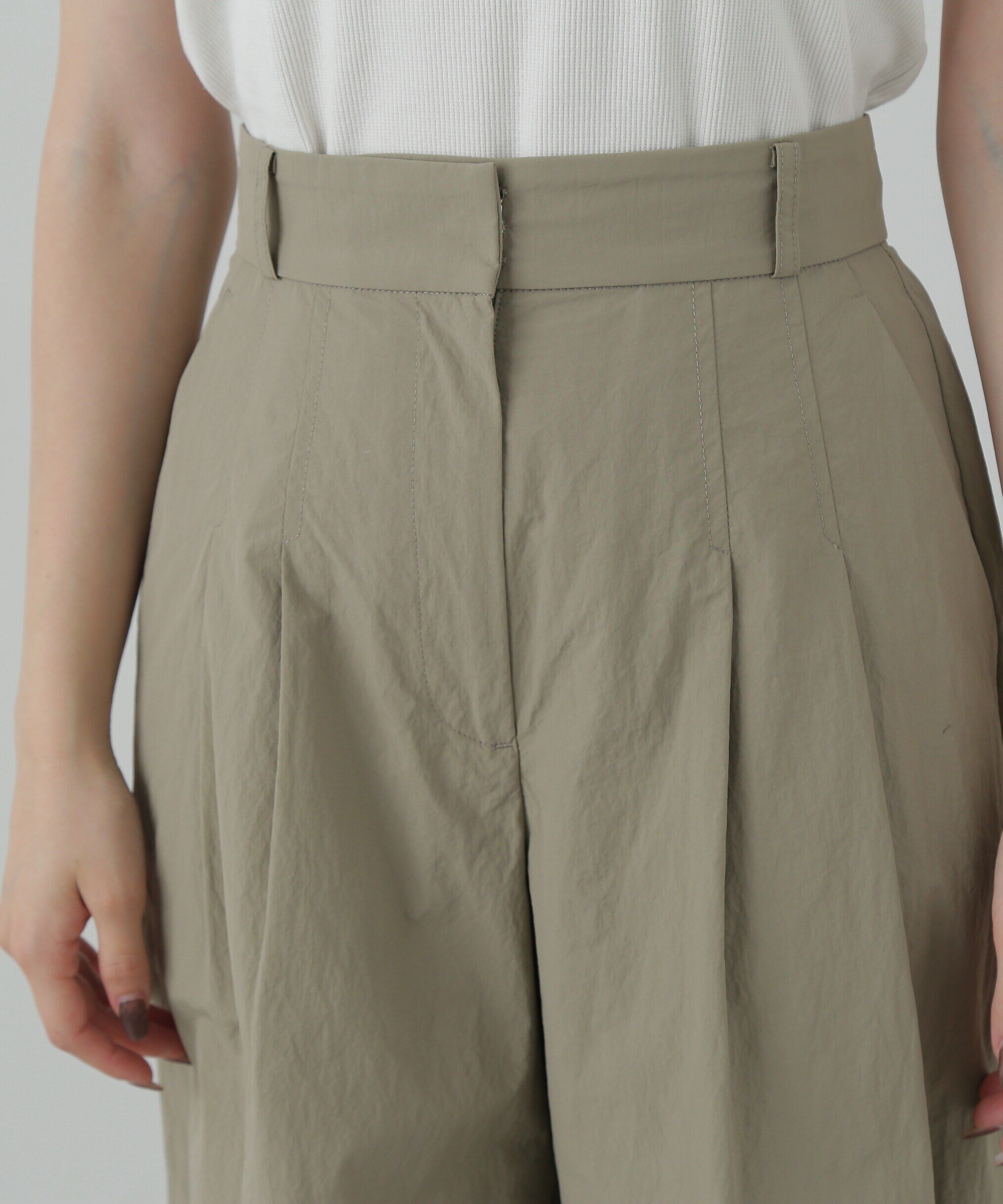  「ナイロンタックワイドパンツ」|その他|