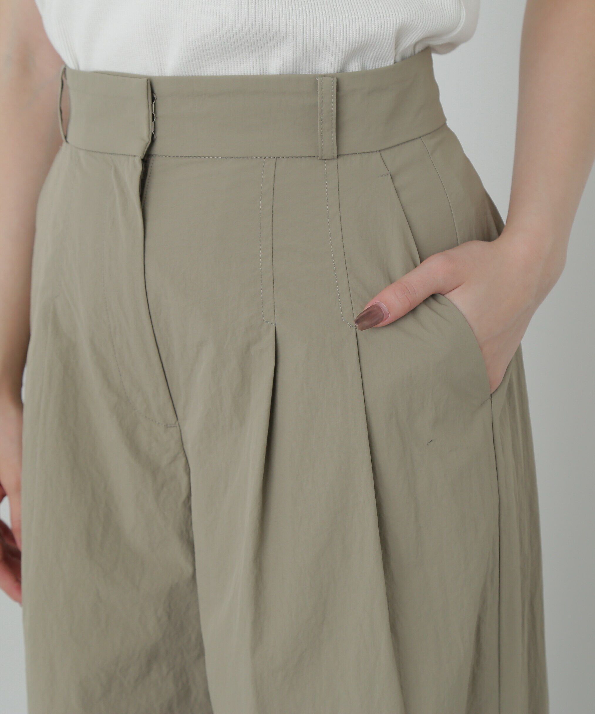  「ナイロンタックワイドパンツ」|その他|