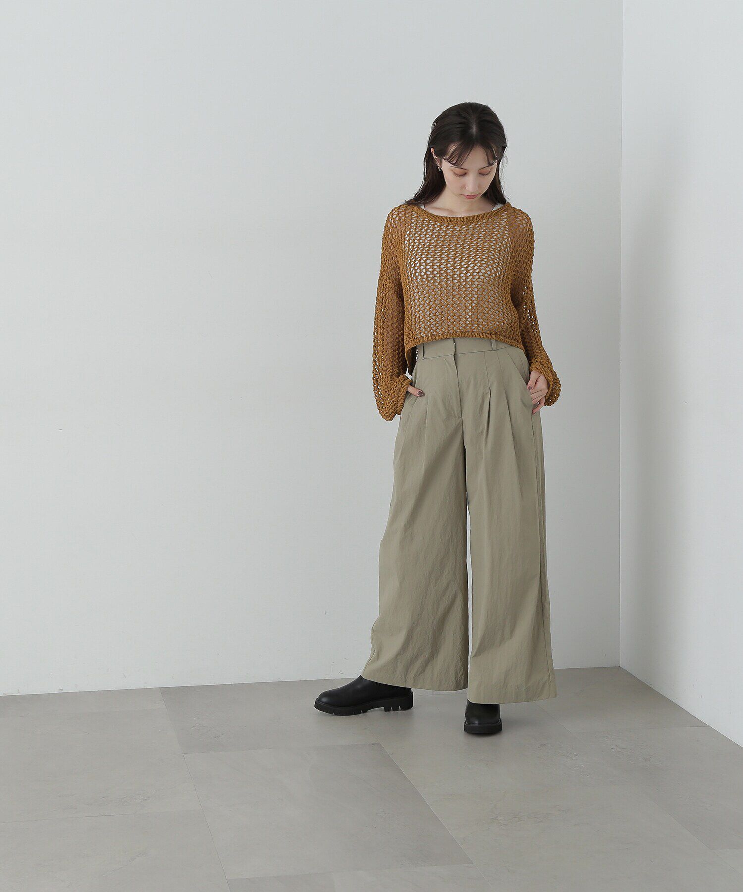  「ナイロンタックワイドパンツ」|その他|