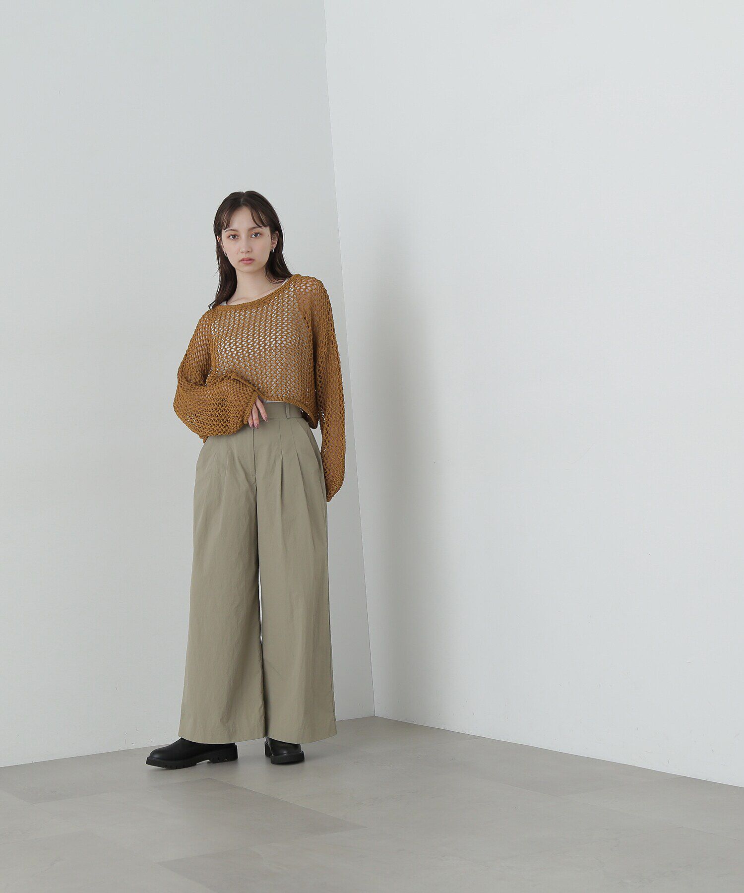  「ナイロンタックワイドパンツ」|その他|