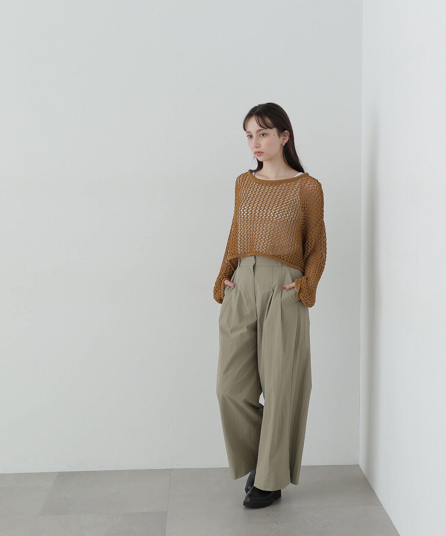  「ナイロンタックワイドパンツ」|その他|