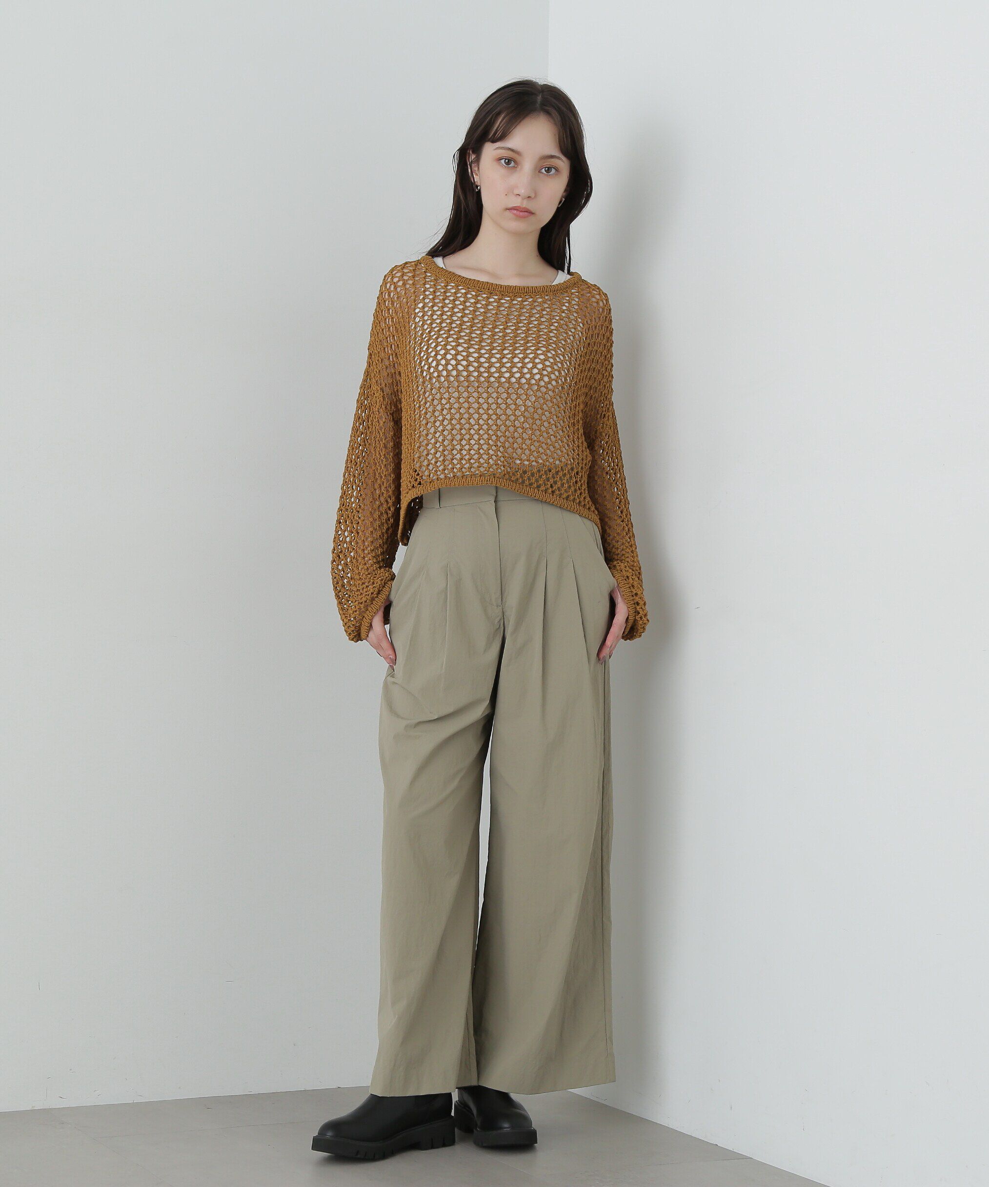  「ナイロンタックワイドパンツ」|その他|