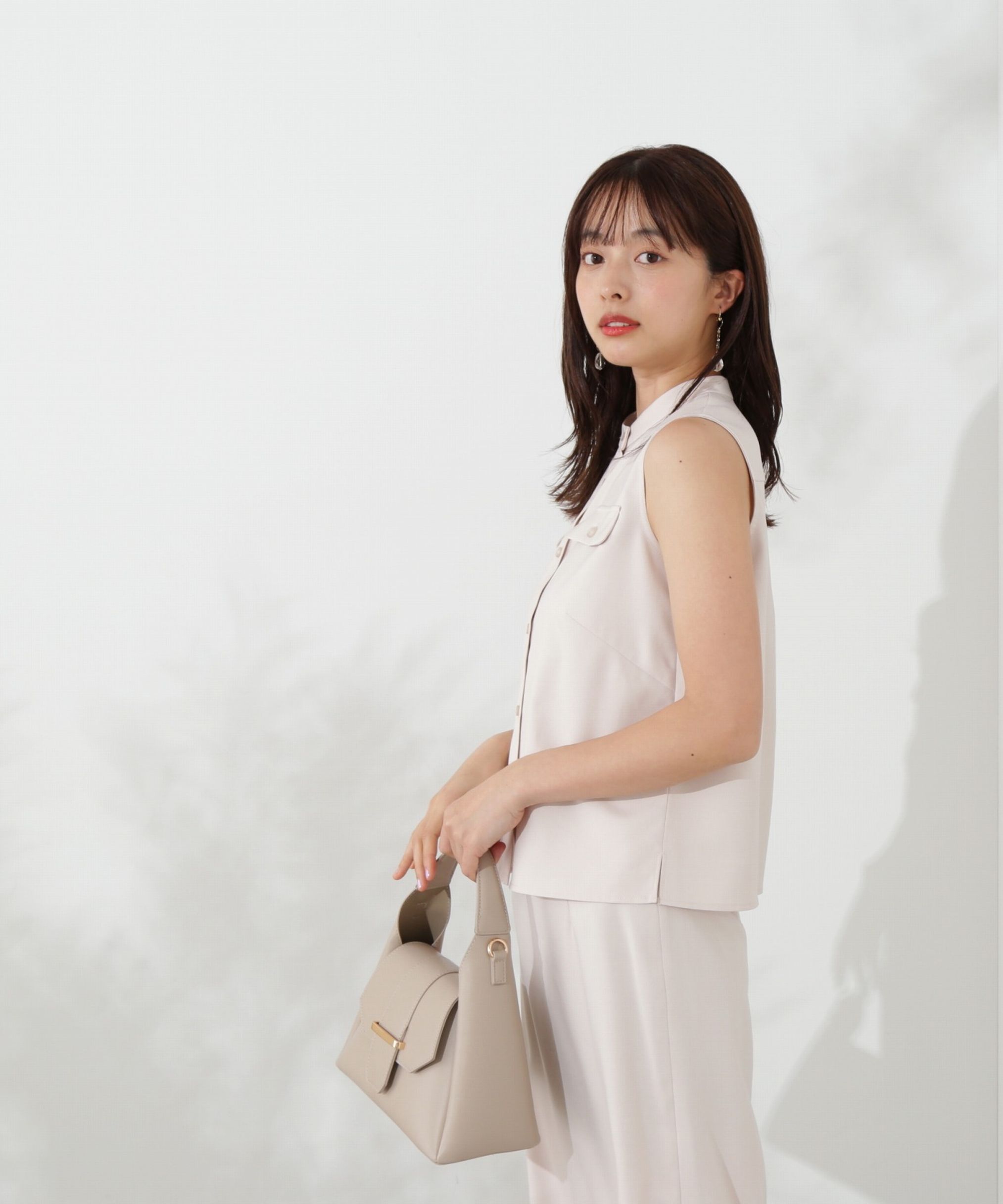 PROPORTION BODY DRESSING「ベーシックフロント釦ノースリブラウス」|シャツ・ブラウス|