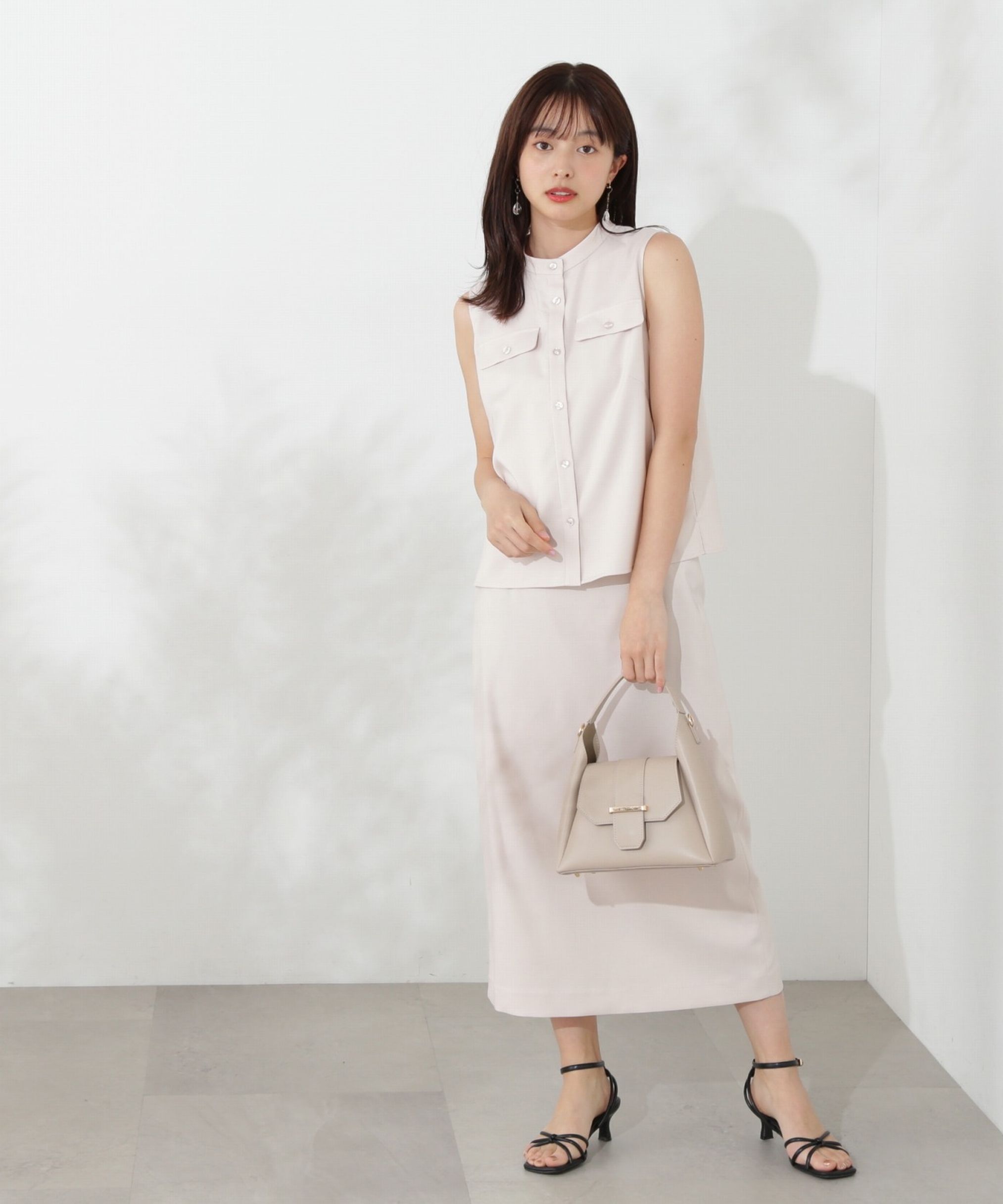 PROPORTION BODY DRESSING「ベーシックフロント釦ノースリブラウス」|シャツ・ブラウス|