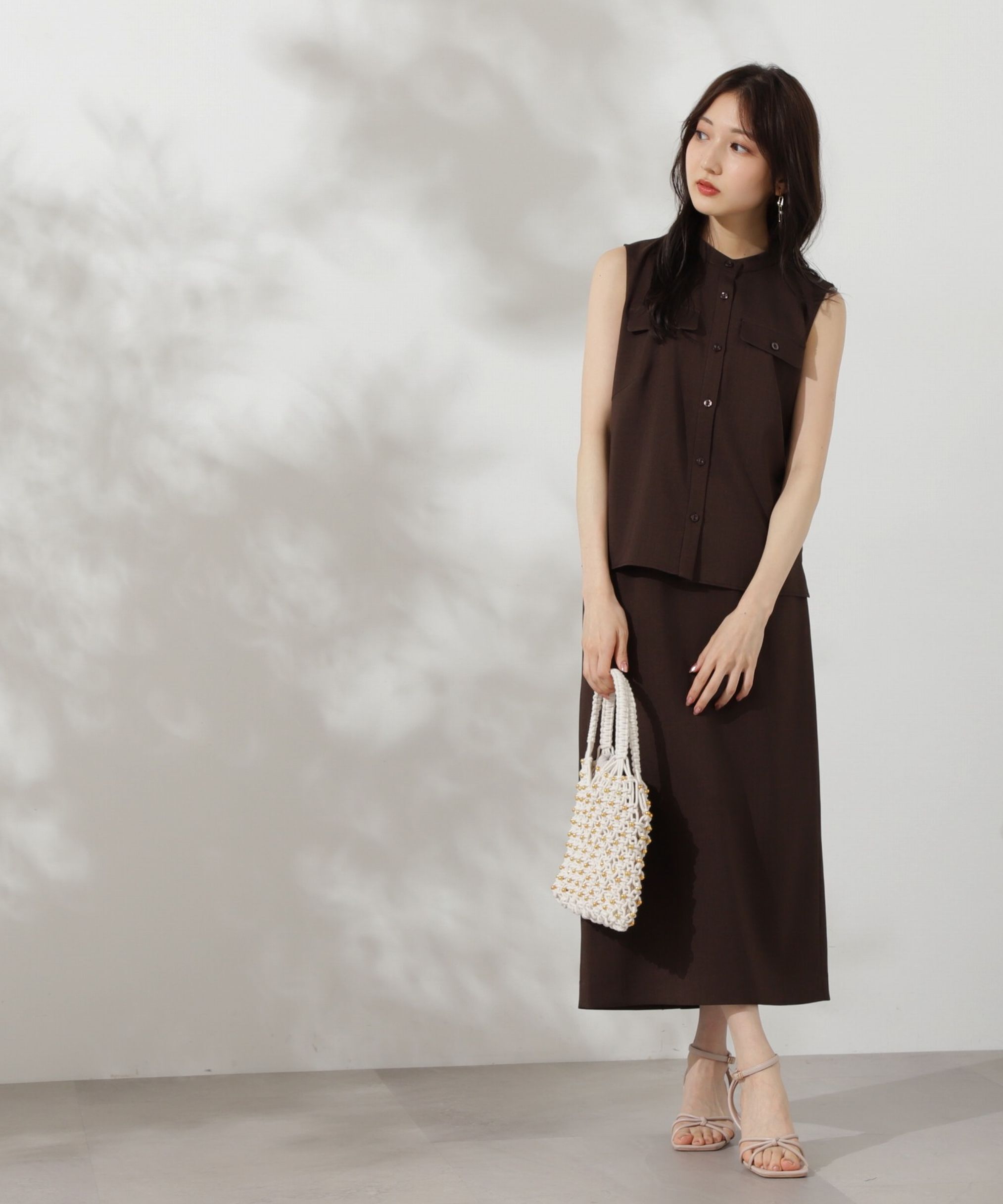 PROPORTION BODY DRESSING「ベーシックフロント釦ノースリブラウス」|シャツ・ブラウス|