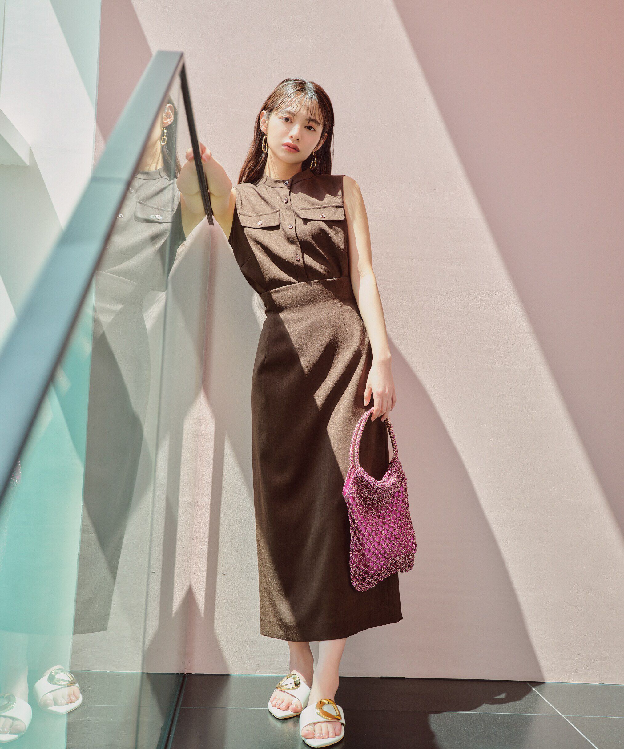 PROPORTION BODY DRESSING「ベーシックフロント釦ノースリブラウス」|シャツ・ブラウス|