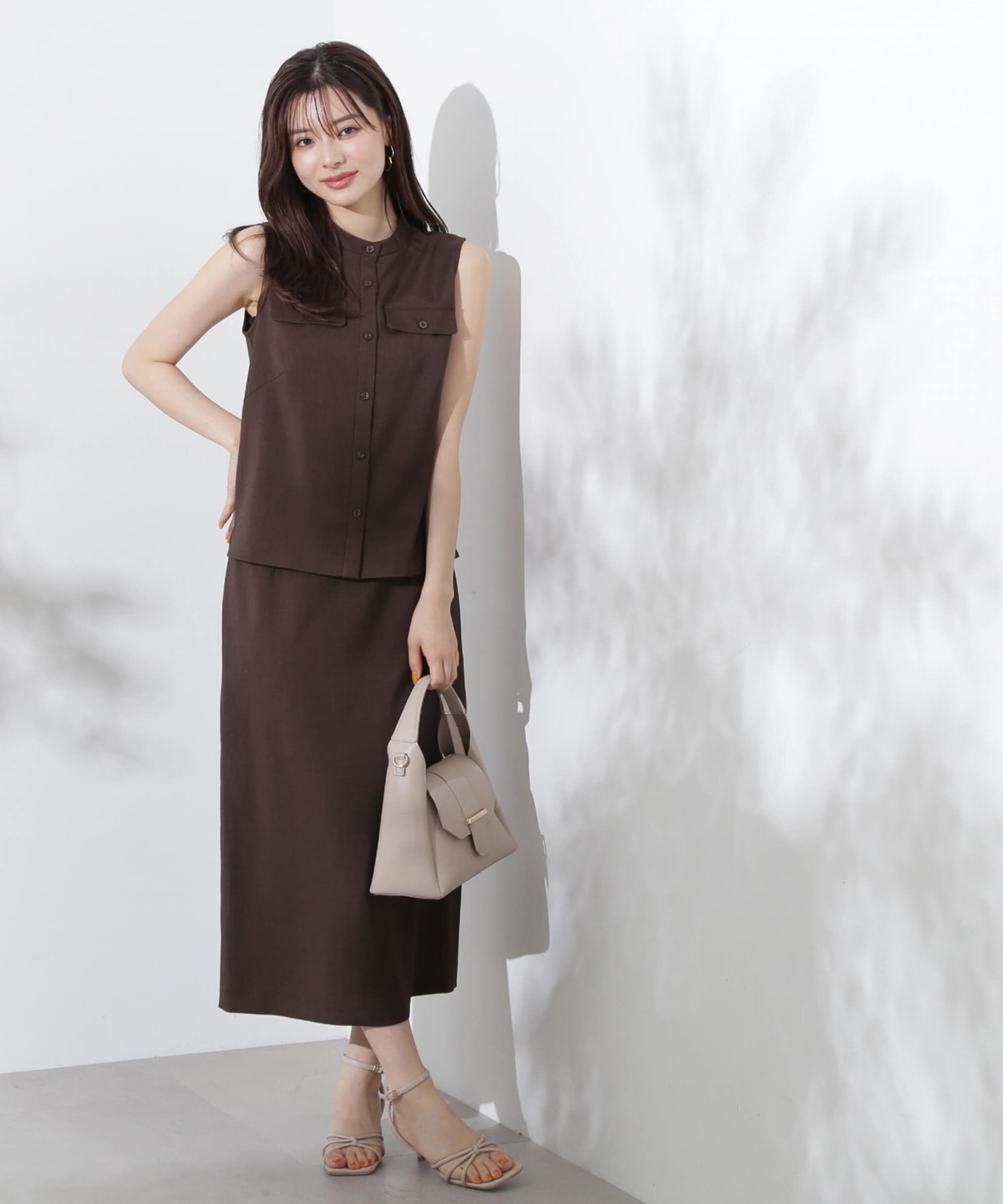 PROPORTION BODY DRESSING「ベーシックフロント釦ノースリブラウス」|シャツ・ブラウス|