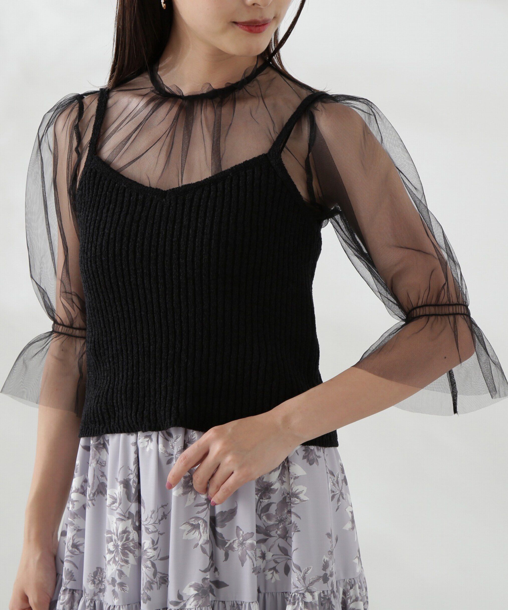 PROPORTION BODY DRESSING「チュールトップス&times;ニットビスチェ」|ニット・セーター|