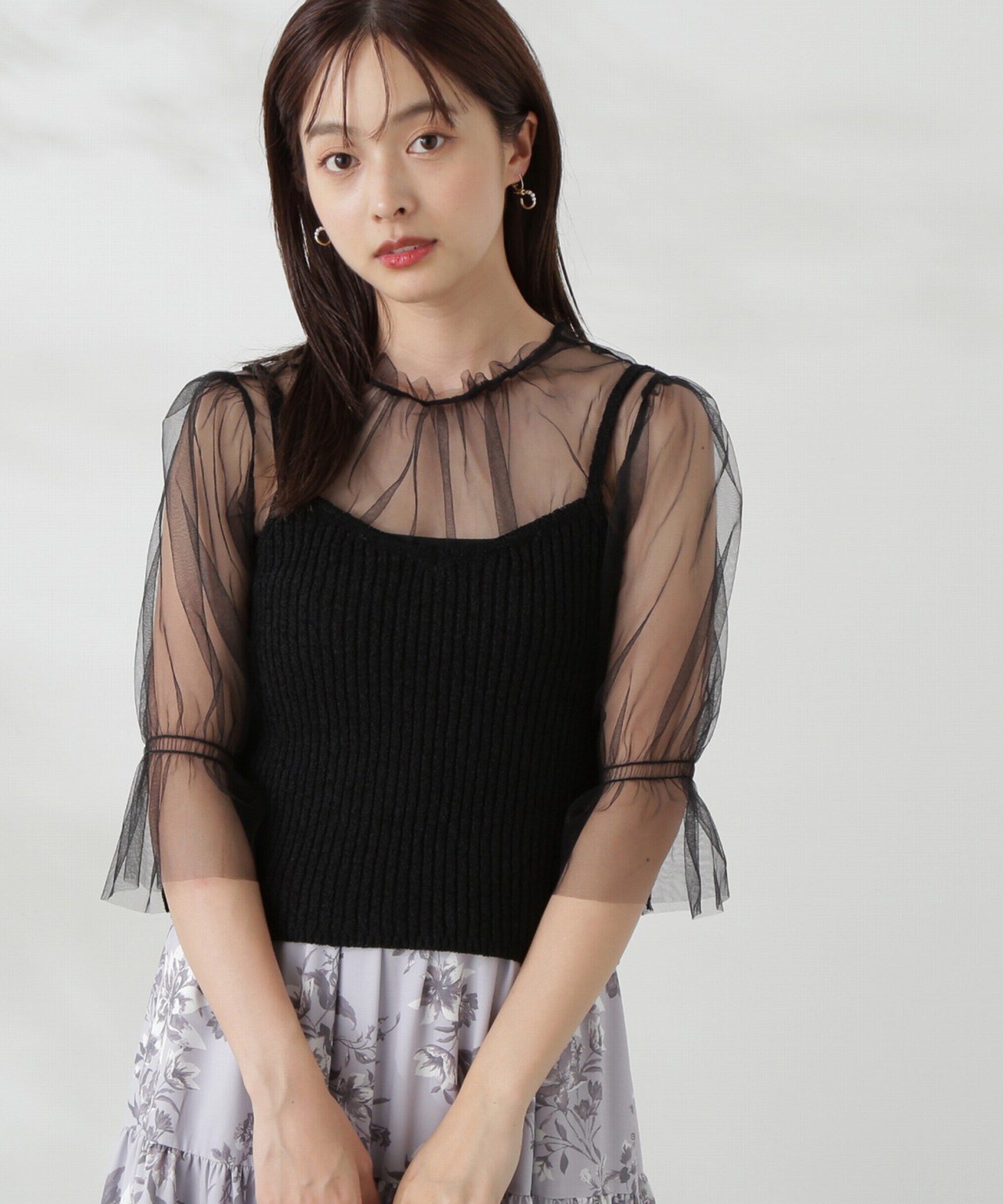 PROPORTION BODY DRESSING「チュールトップス&times;ニットビスチェ」|ニット・セーター|
