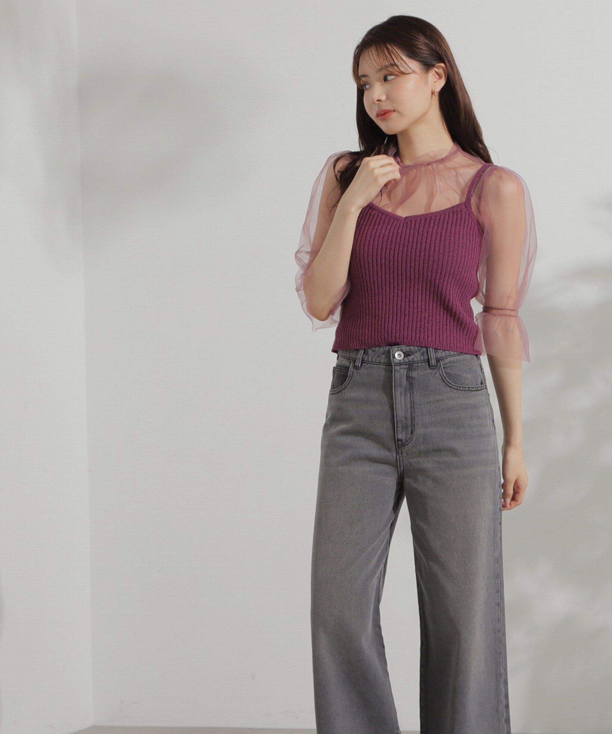 PROPORTION BODY DRESSING「チュールトップス&times;ニットビスチェ」|ニット・セーター|