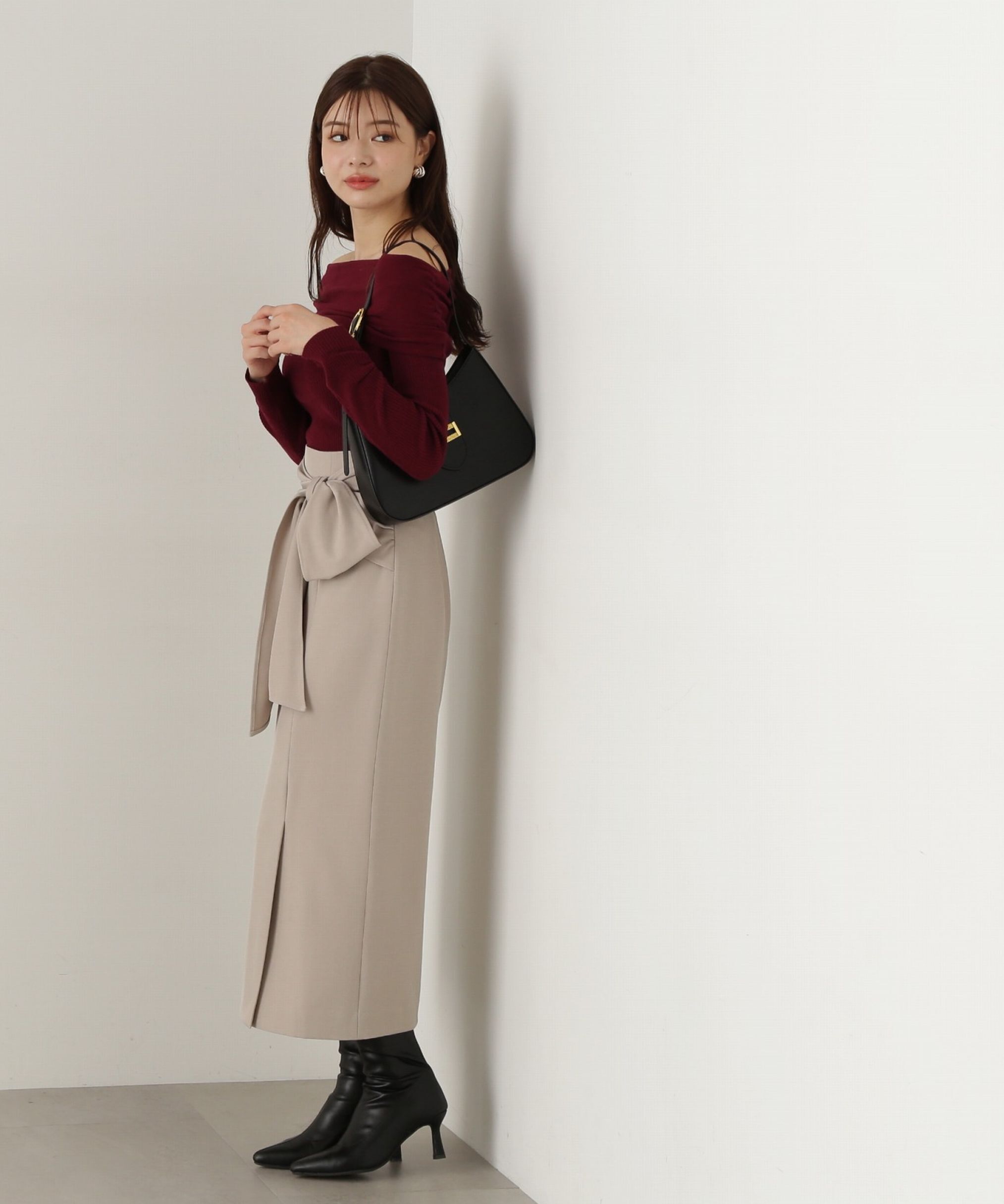 PROPORTION BODY DRESSING「ラップ風リボンタイトスカート　24AW」|スカート|