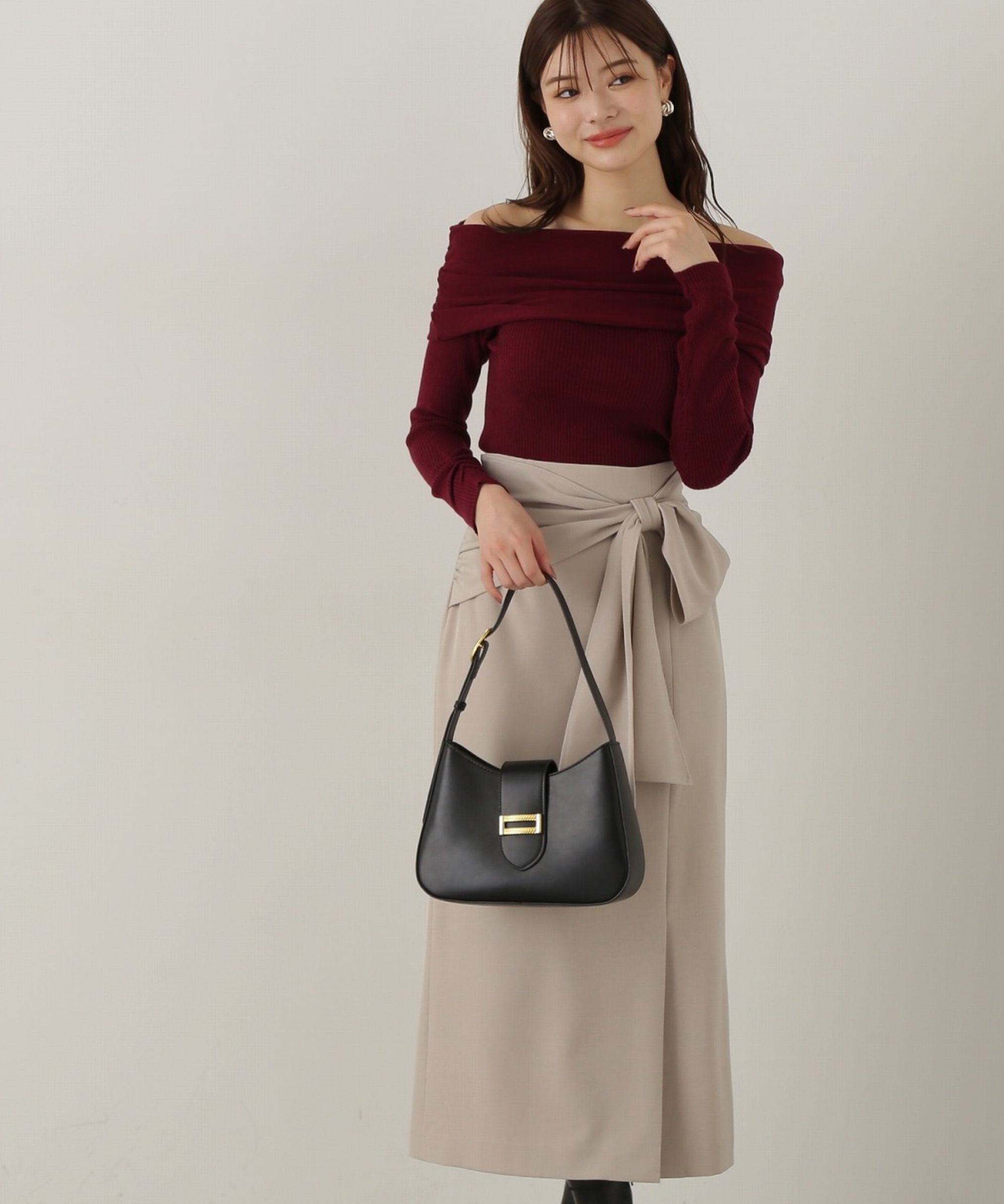 PROPORTION BODY DRESSING「ラップ風リボンタイトスカート　24AW」|スカート|