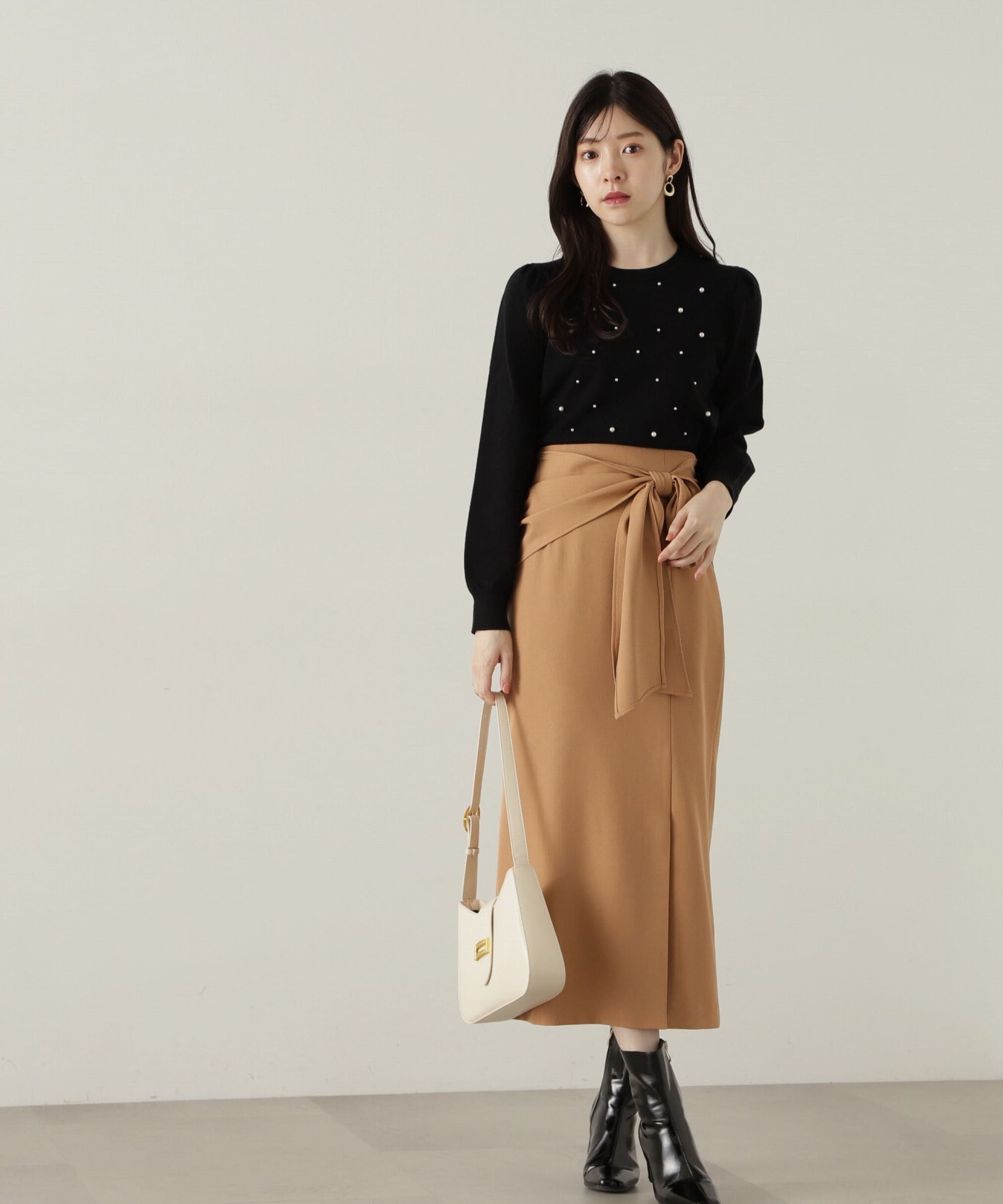 PROPORTION BODY DRESSING「ラップ風リボンタイトスカート　24AW」|スカート|