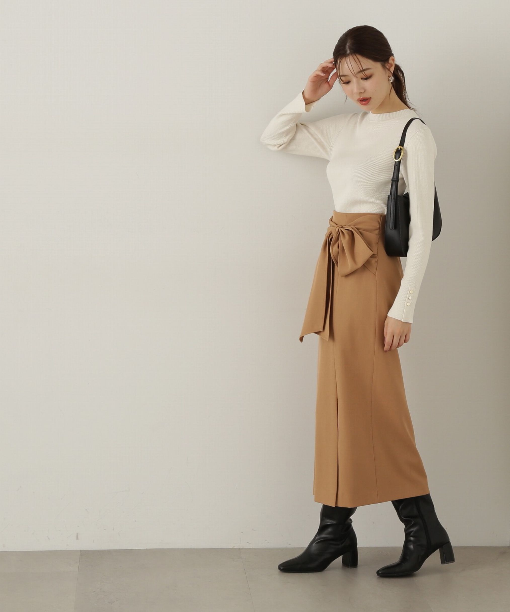 PROPORTION BODY DRESSING「ラップ風リボンタイトスカート　24AW」|スカート|