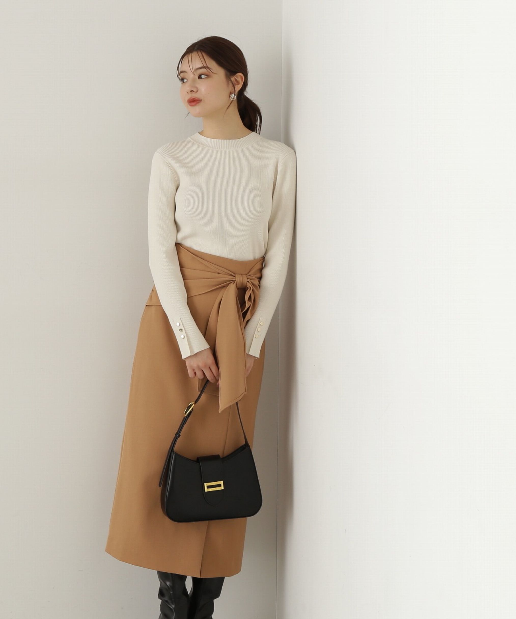 PROPORTION BODY DRESSING「ラップ風リボンタイトスカート　24AW」|スカート|