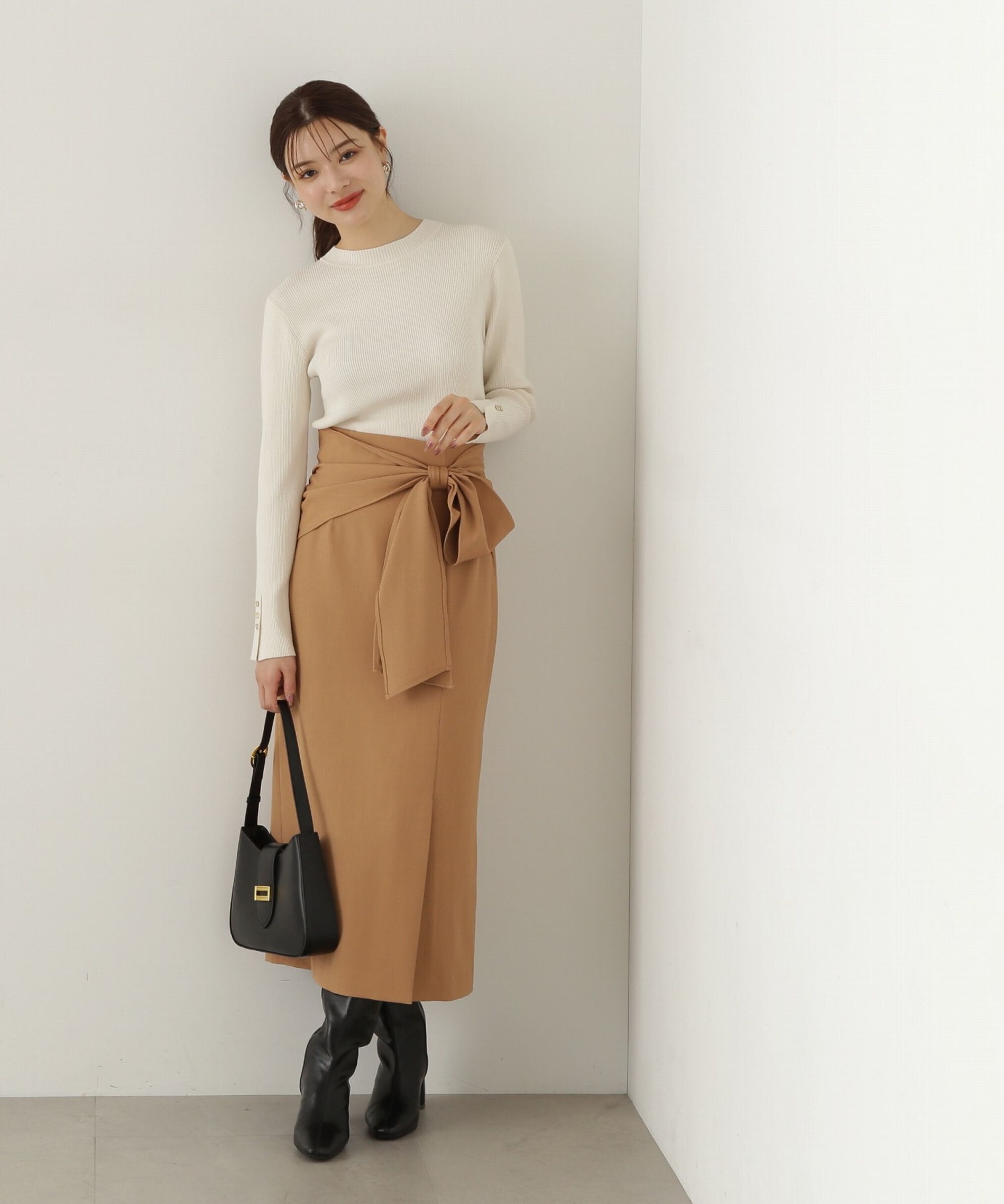 PROPORTION BODY DRESSING「ラップ風リボンタイトスカート　24AW」|スカート|