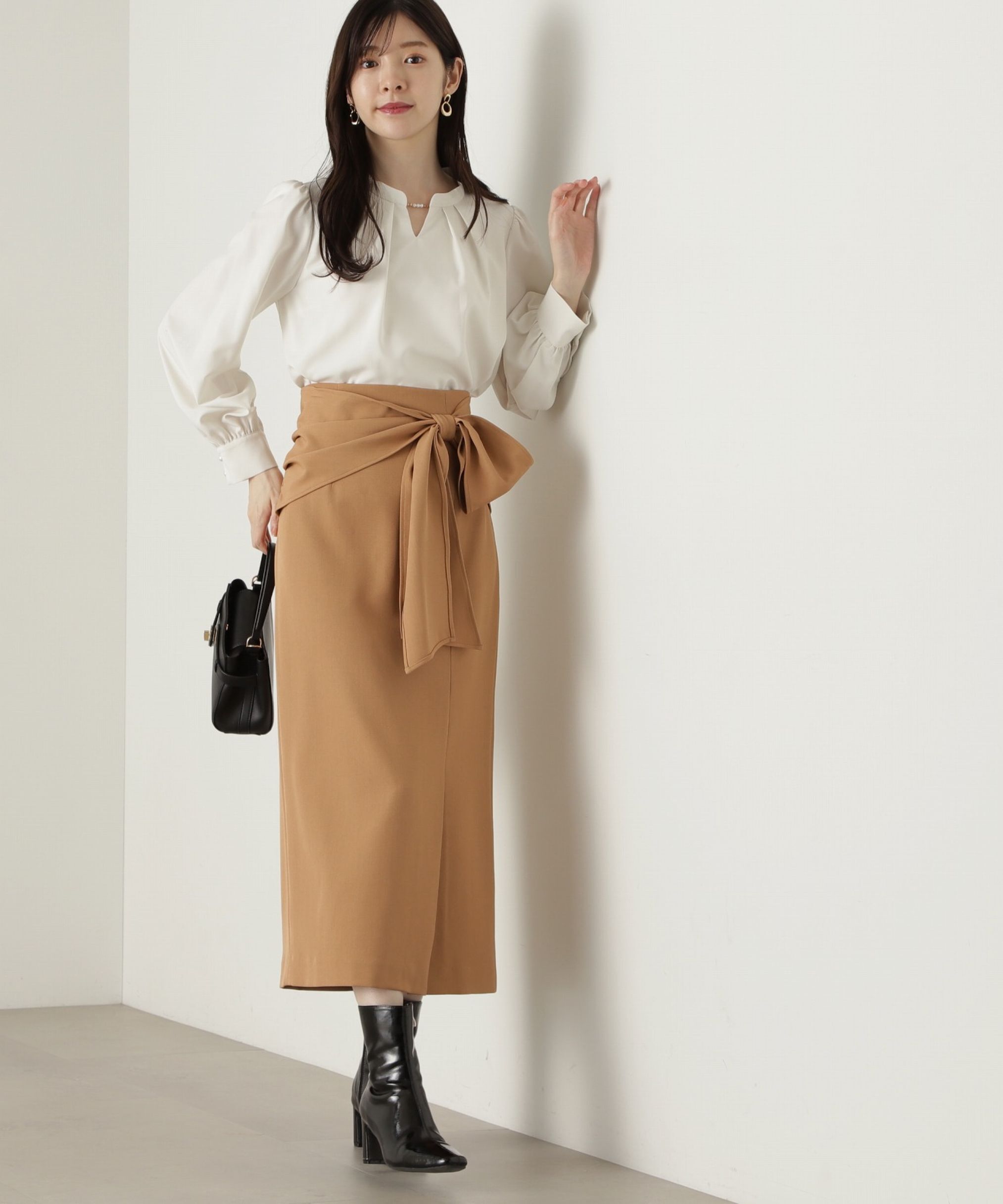 PROPORTION BODY DRESSING「ラップ風リボンタイトスカート　24AW」|スカート|