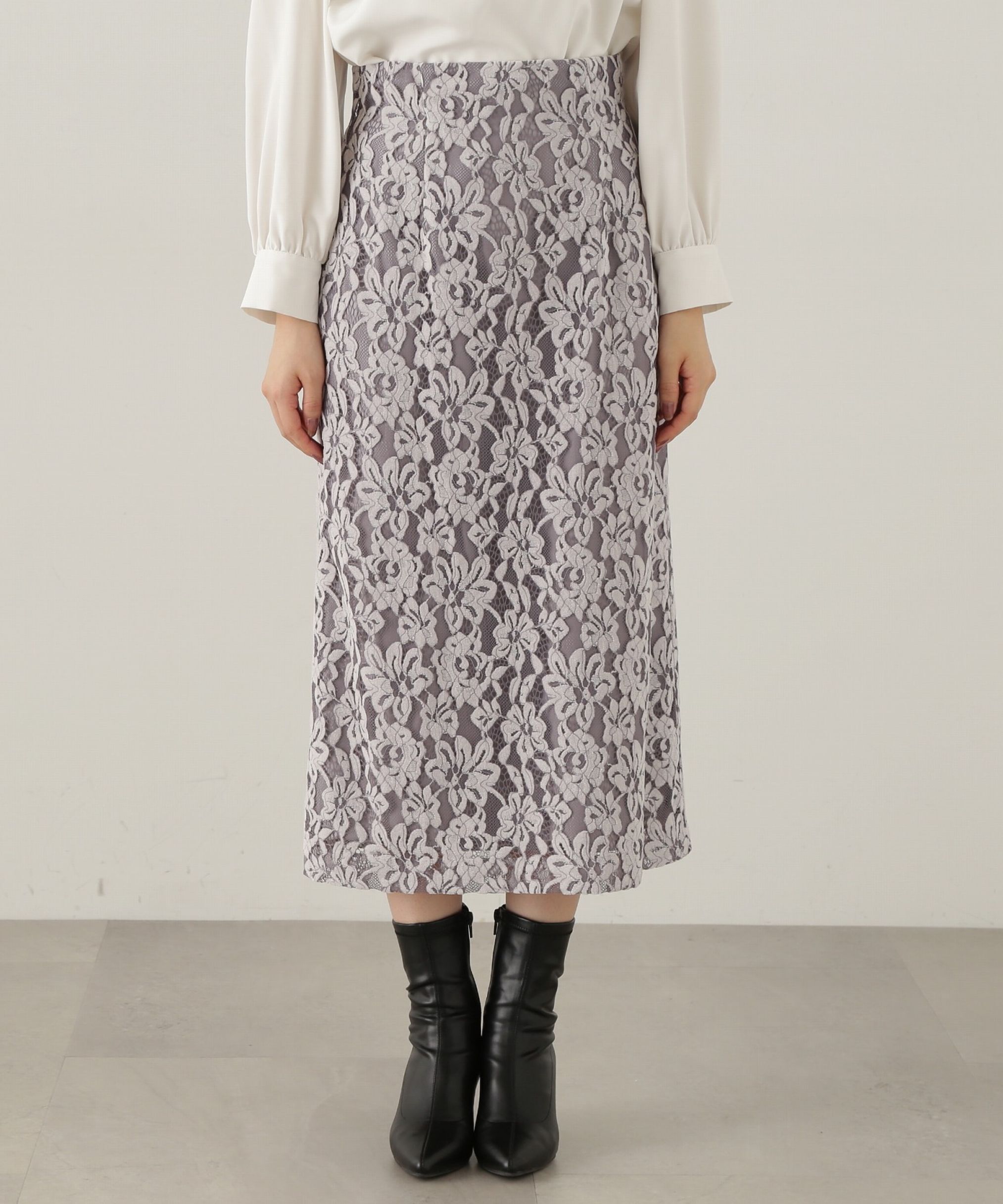 PROPORTION BODY DRESSING「モールレースタイトスカート　24AW」|スカート|