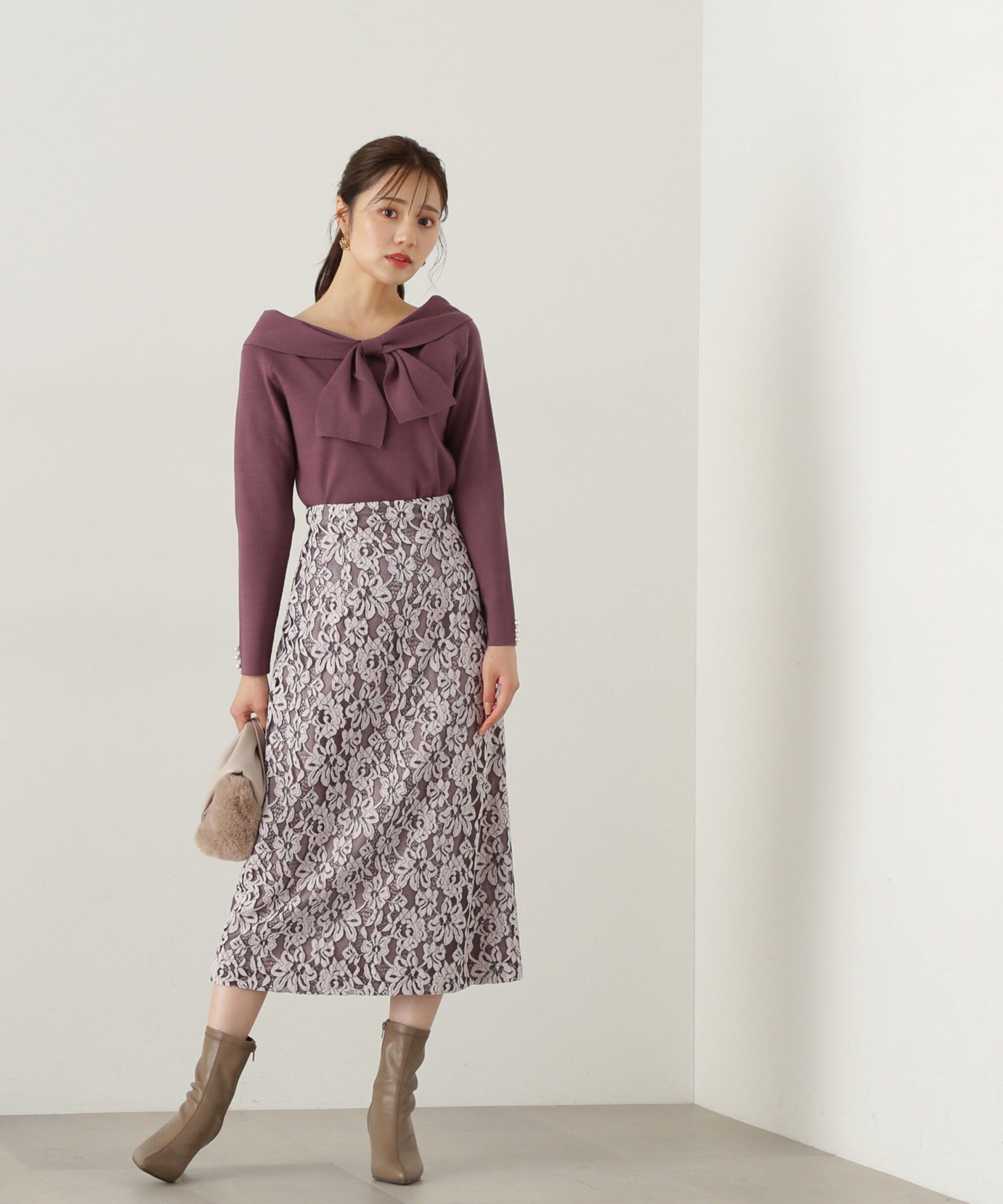 PROPORTION BODY DRESSING「モールレースタイトスカート　24AW」|スカート|