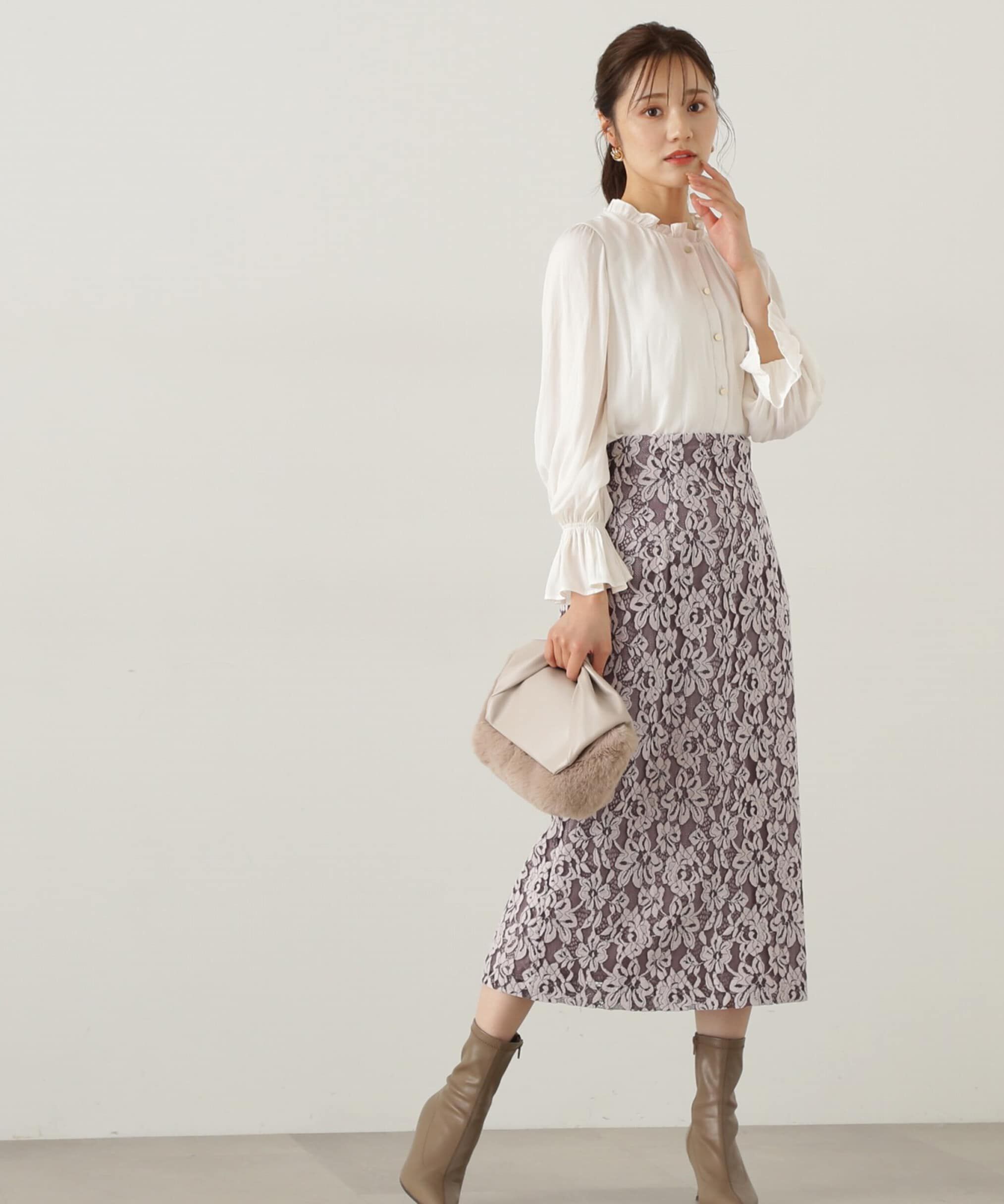 PROPORTION BODY DRESSING「モールレースタイトスカート　24AW」|スカート|