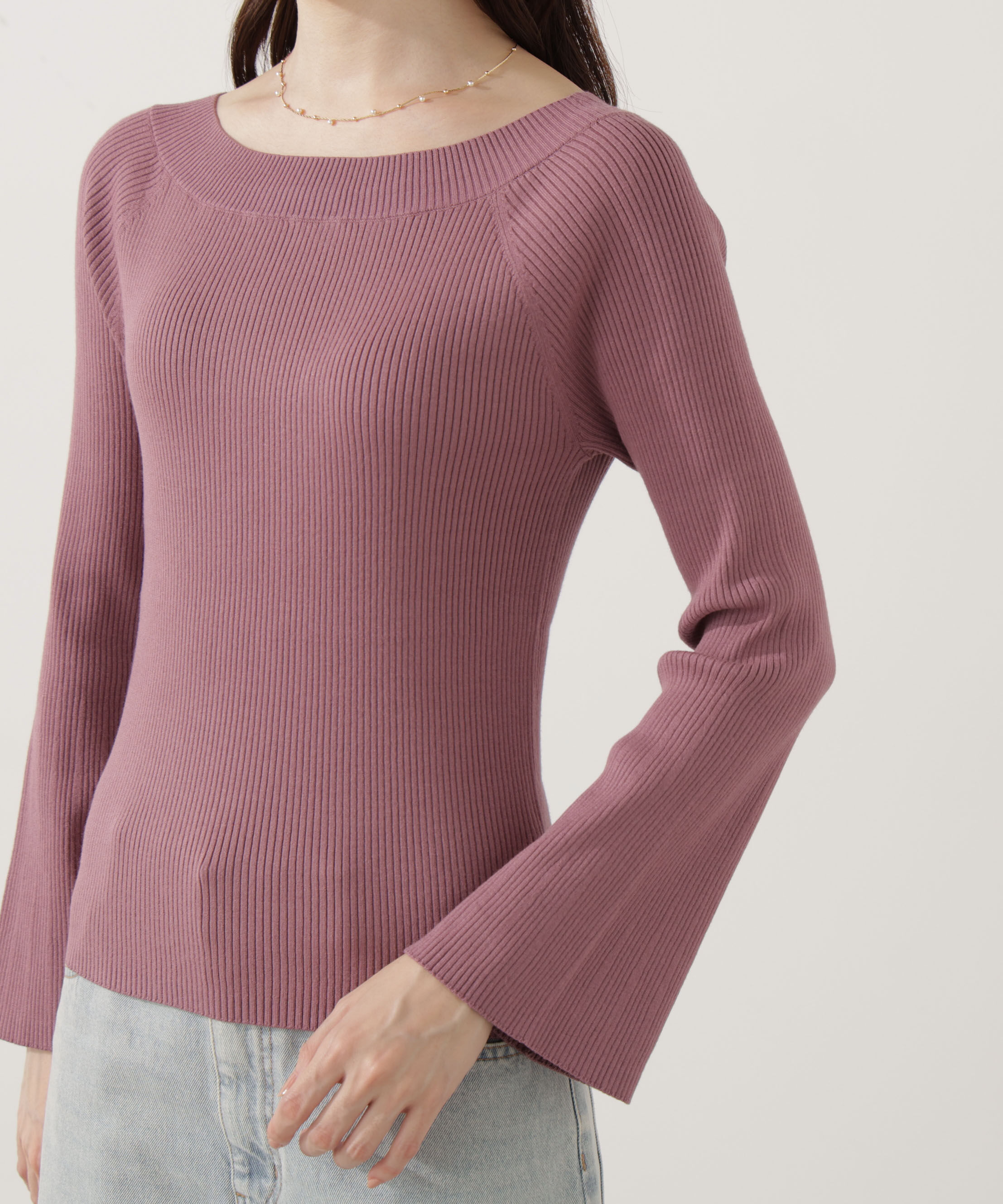 PROPORTION BODY DRESSING「＜ウォッシャブル＞フレアスリーブオフショルニット」|ニット・セーター|