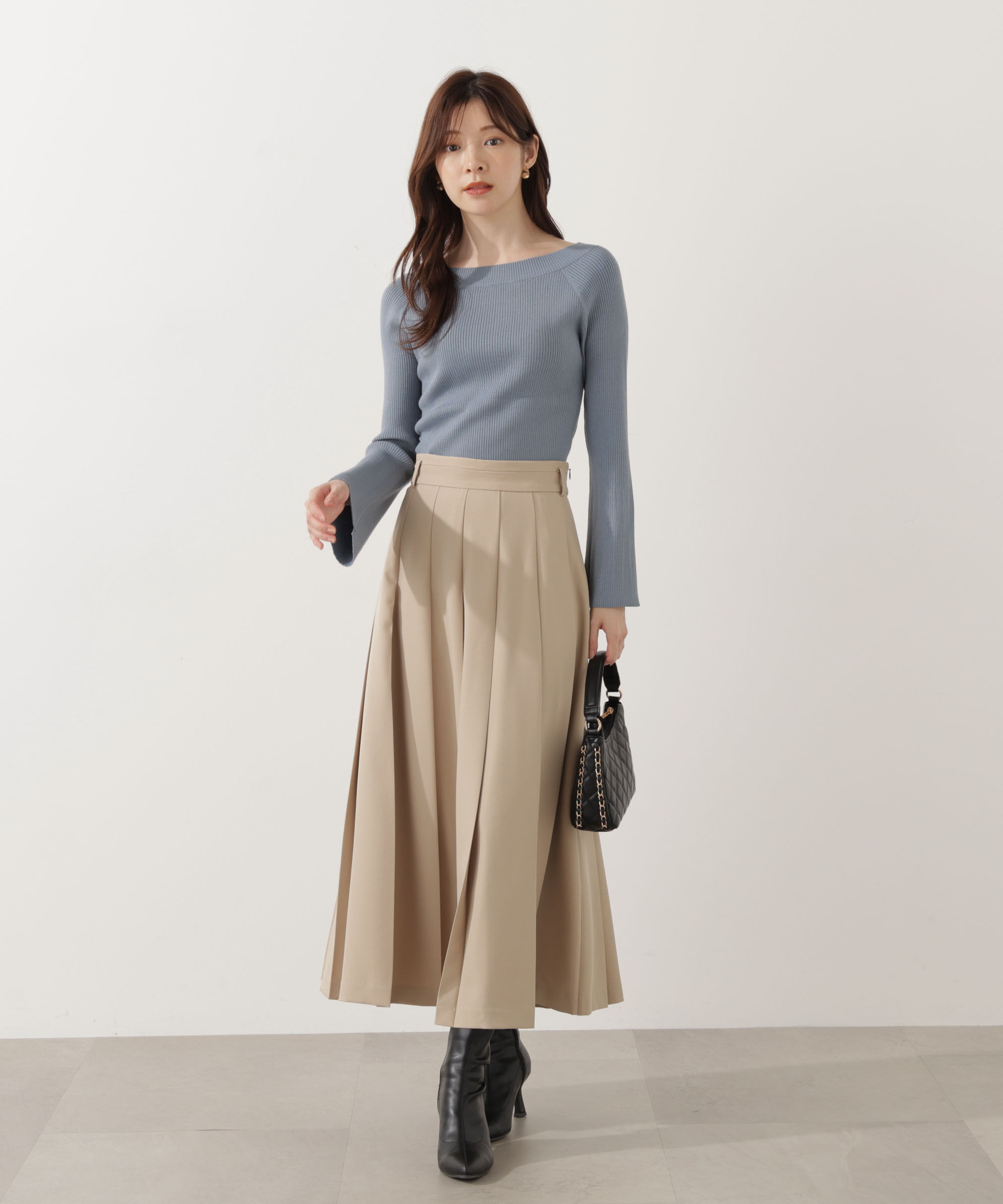 PROPORTION BODY DRESSING「＜ウォッシャブル＞フレアスリーブオフショルニット」|ニット・セーター|