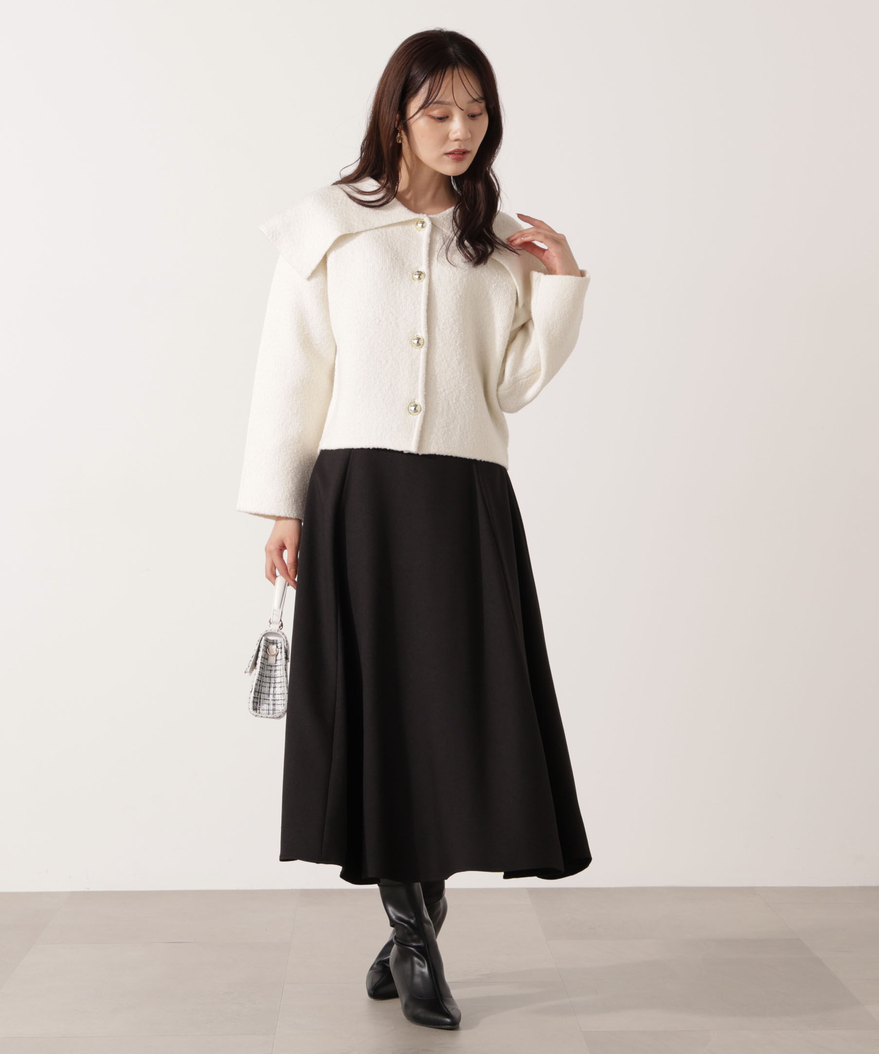 PROPORTION BODY DRESSING「ビッグカラーカーディガン 25AW」|カーディガン|