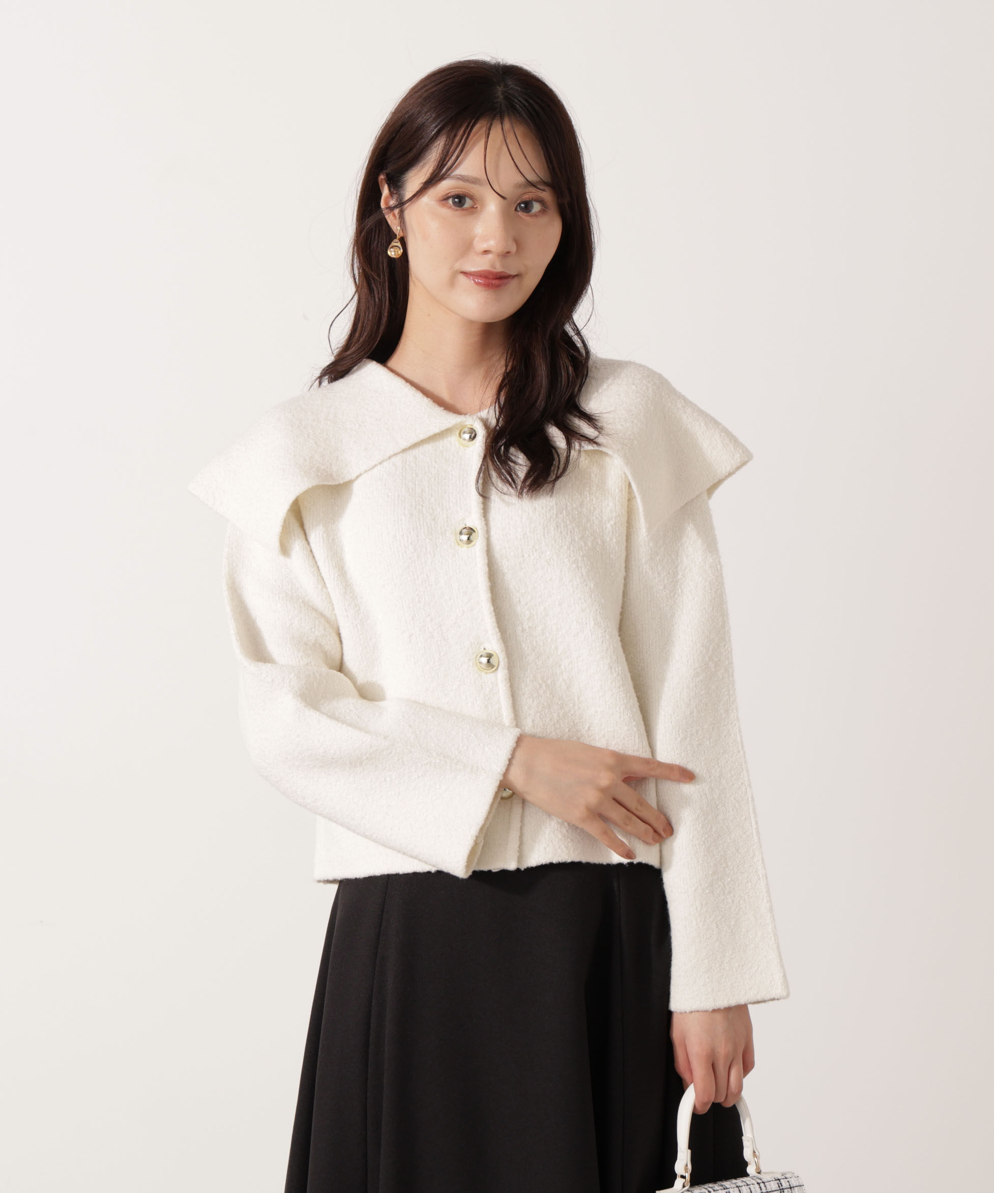 PROPORTION BODY DRESSING「ビッグカラーカーディガン 25AW」|カーディガン|